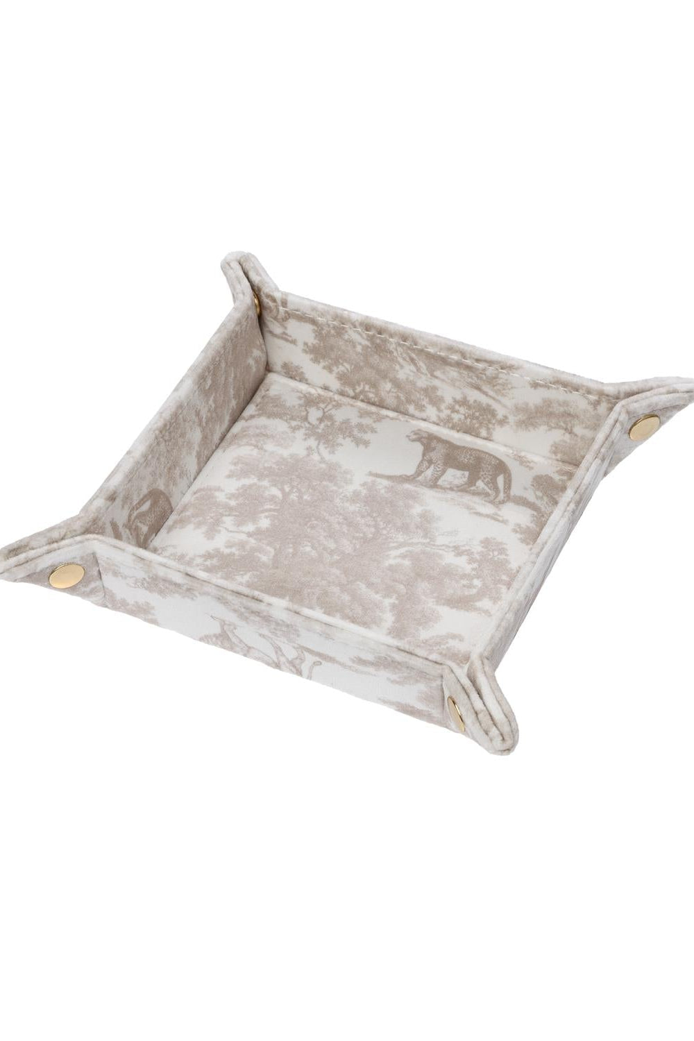 Velvet Jewellery Tray Small Sand Savannah Pattern - Beige
