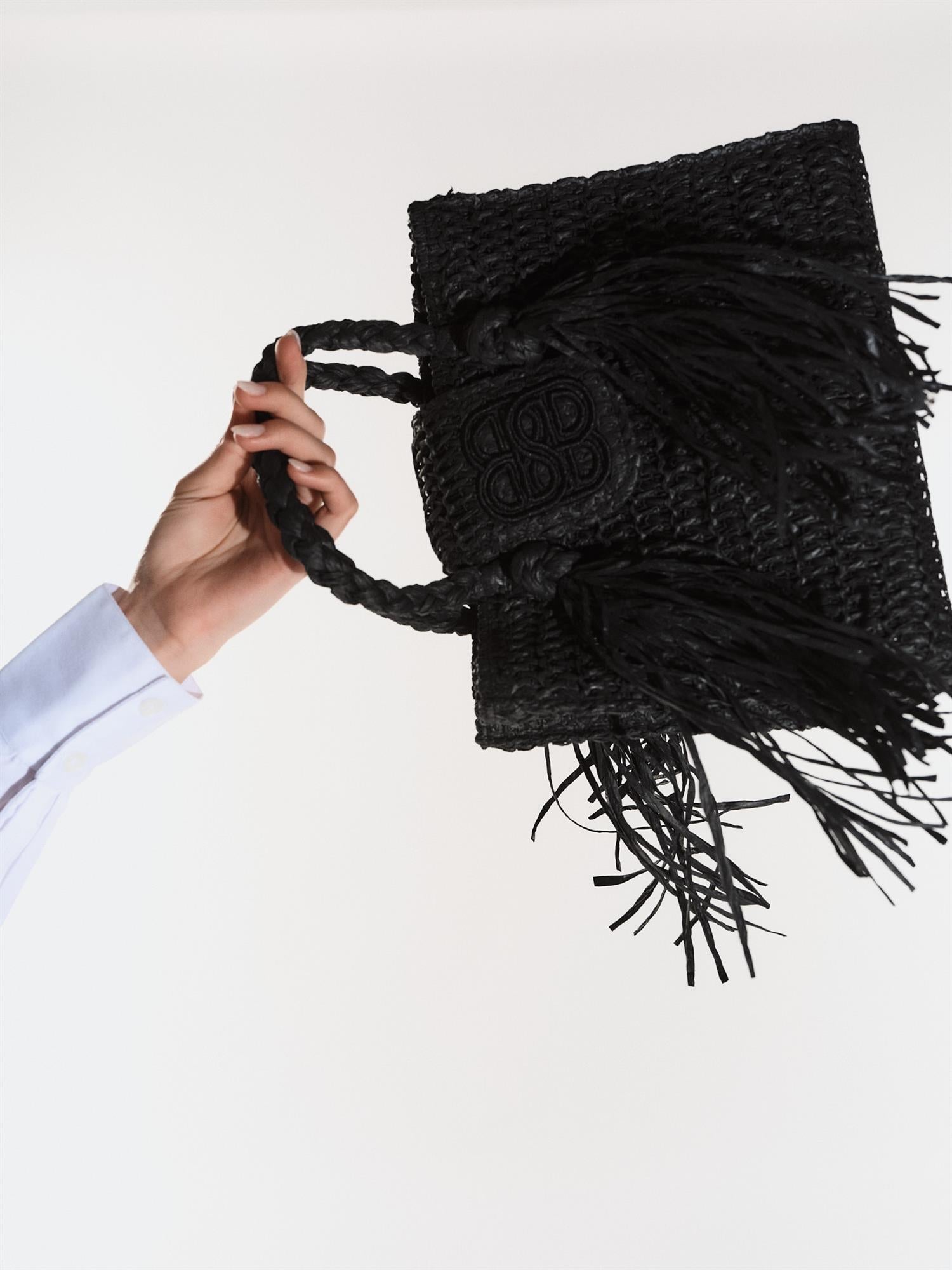 Sigrid Straw Bag Black - Black