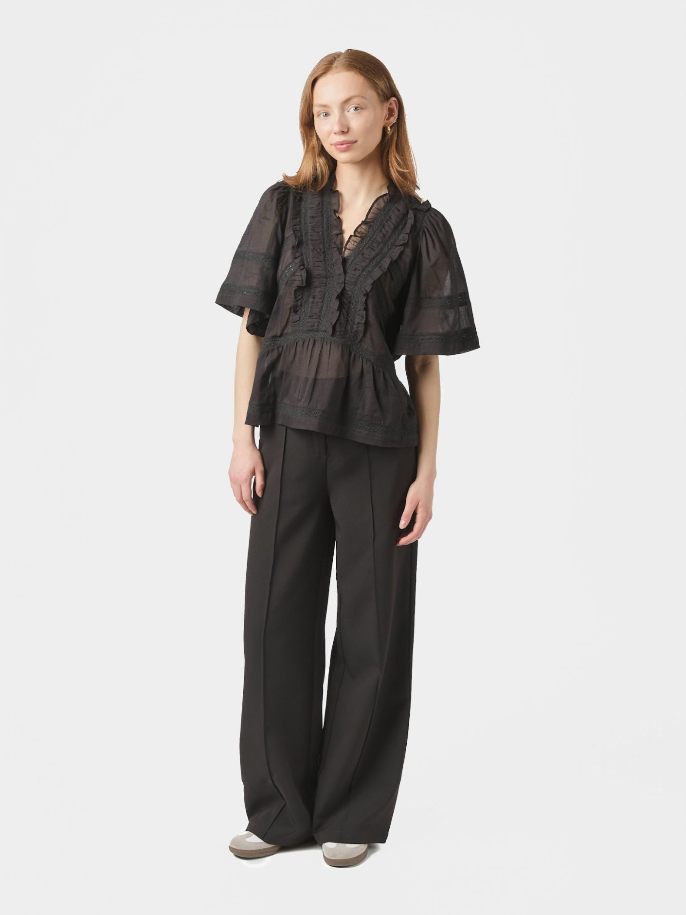 Evienne S Voile Top Black - Black
