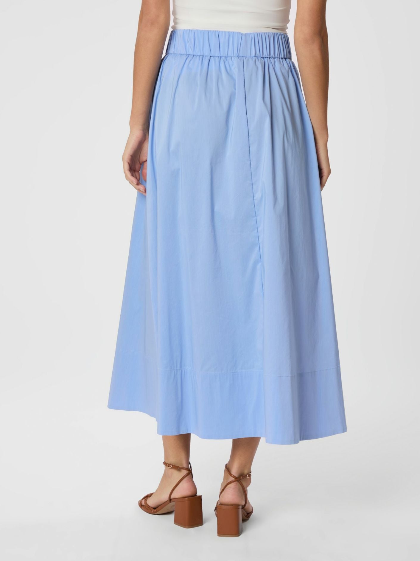 Yara Long Poplin Skirt Sky Blue - Sky Blue