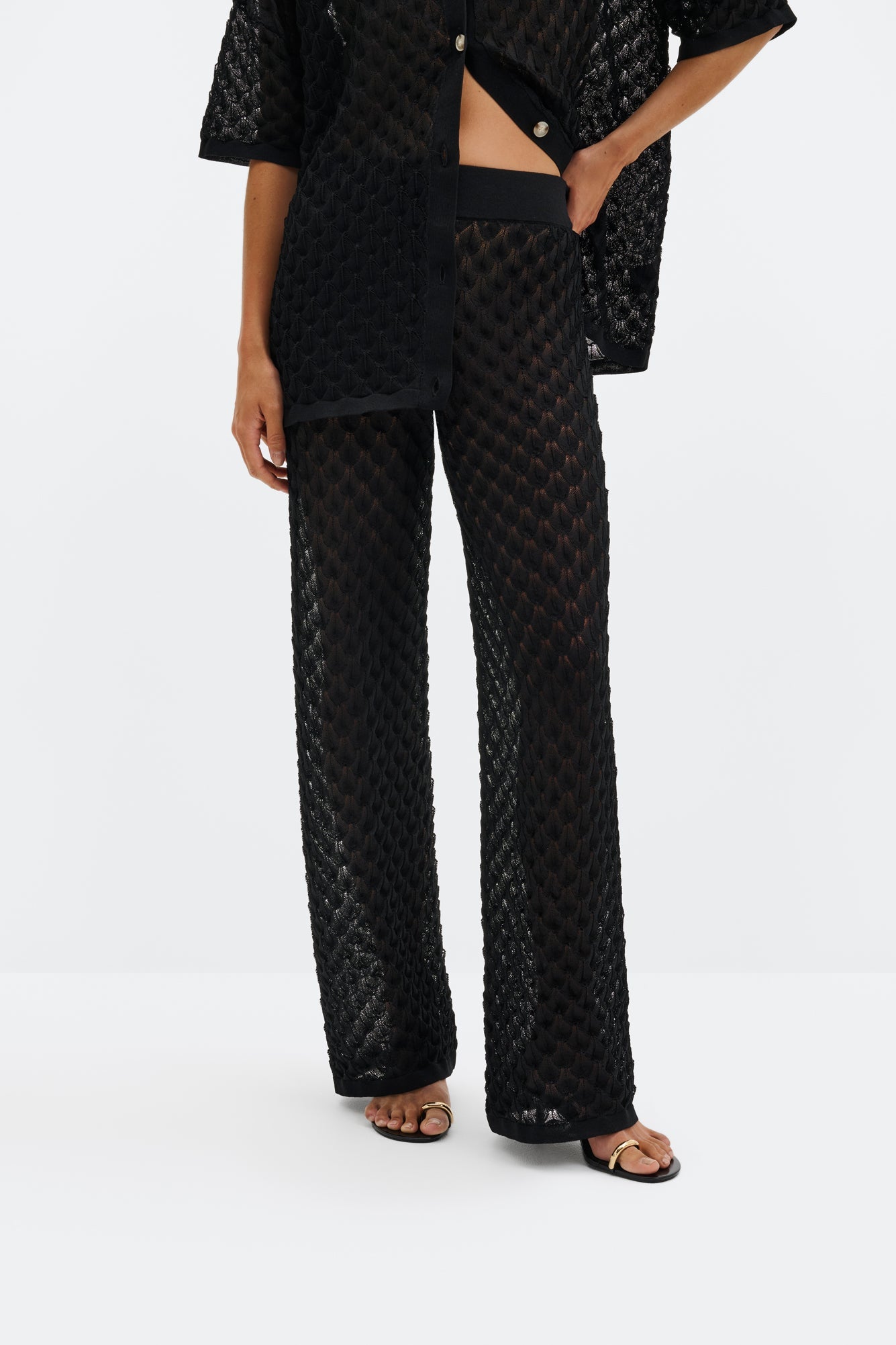 Alissa Knitted Pants Black - Black