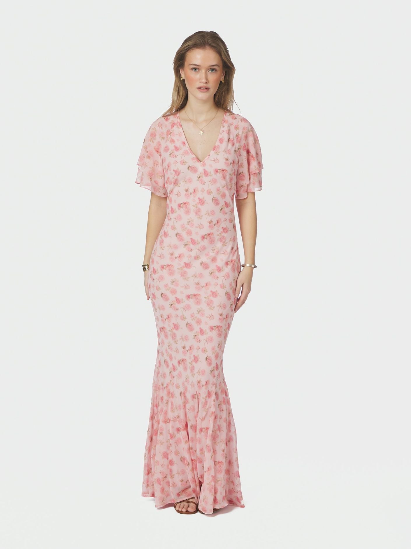 Celesse Flower Fade Dress Light Pink - Pink