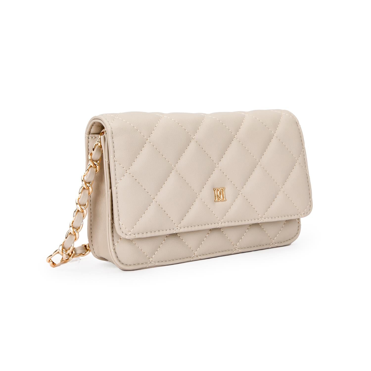 Leather Quilted Mini Bag Sand - Beige