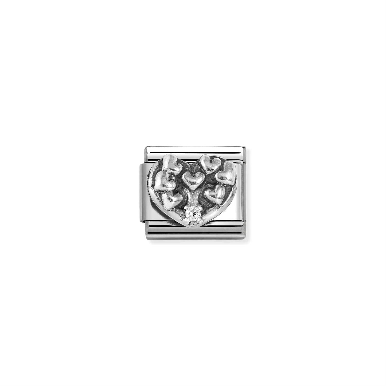 Heart Tree Of Life Silver Link Charm - Silver