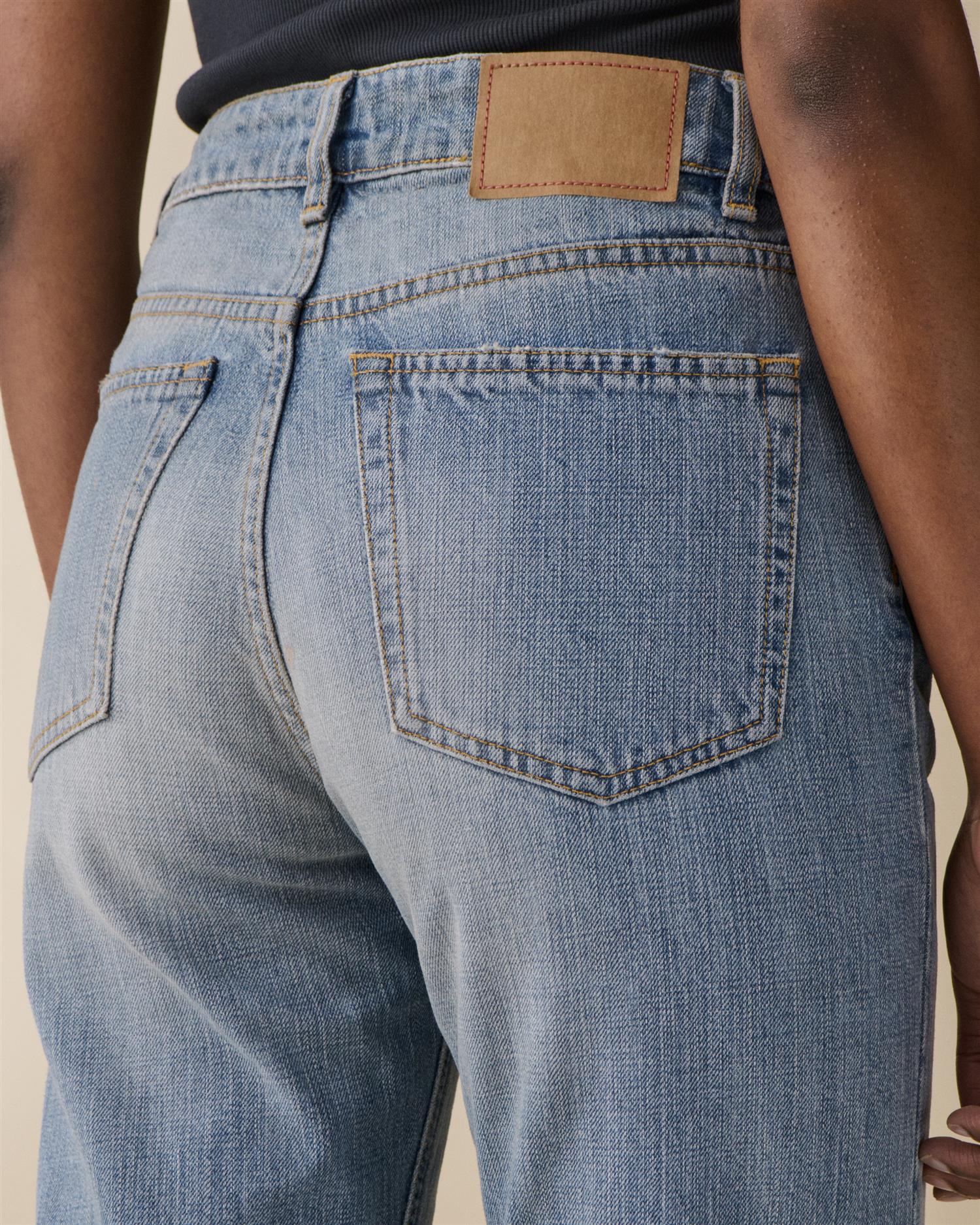 Sisli Cropped Light Blue Righe - Denim