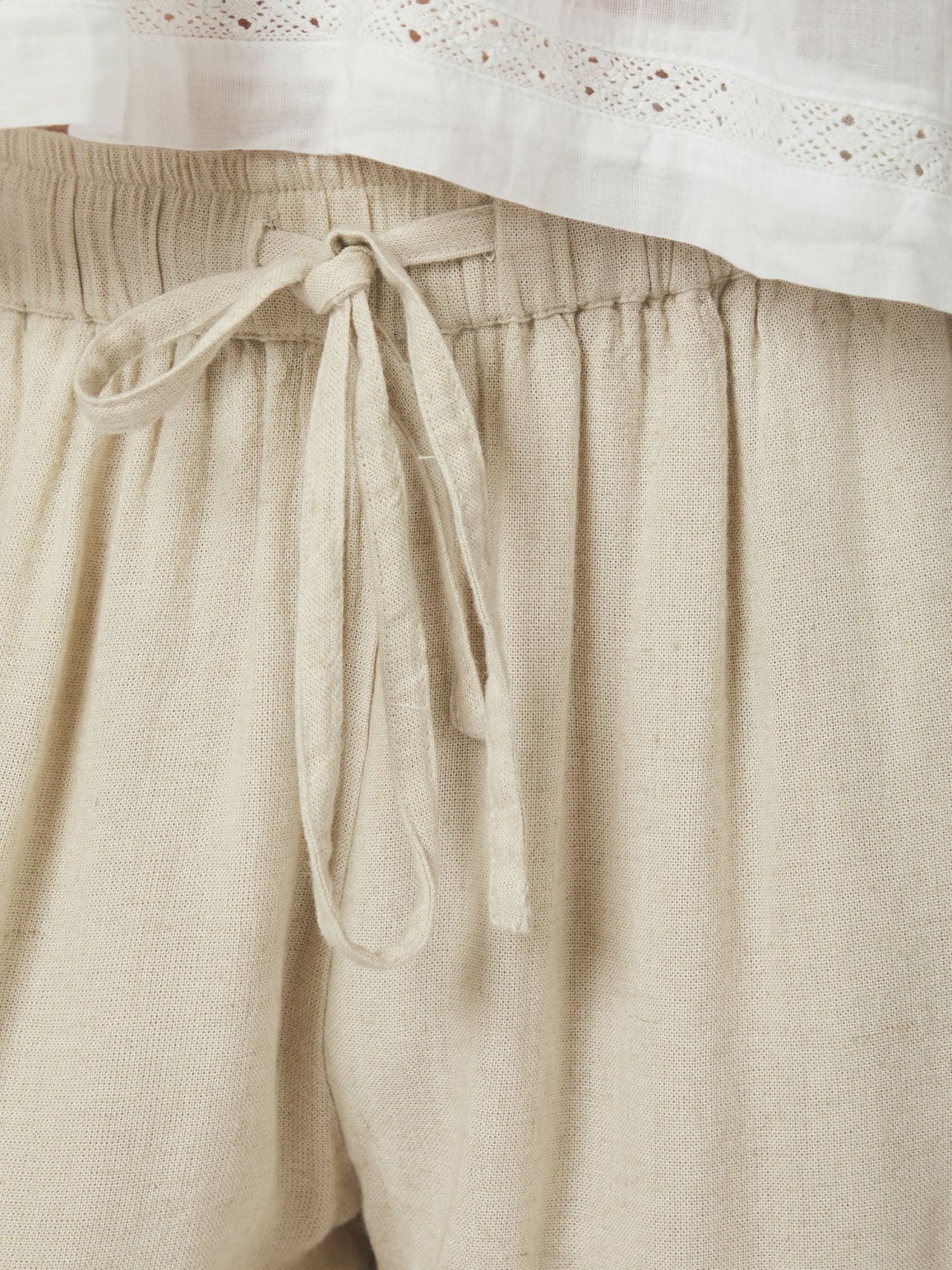 Sonar Drapy Linen Pants Natural - Beige
