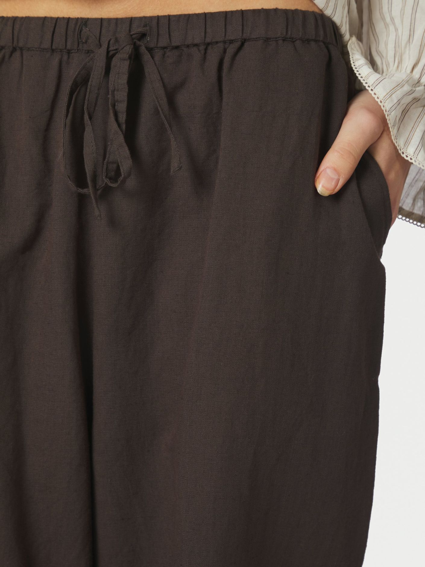 Heifa Linen Pants Dark Brown - Chocolate
