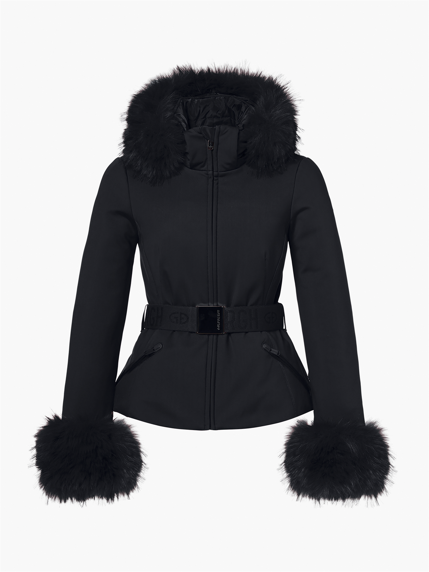 Giselle Ski Jacket Faux Fur Black - Black