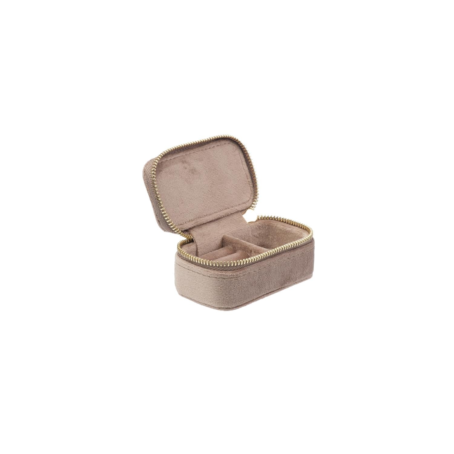 Velvet Jewellery Box Micro Warm Taupe - Beige