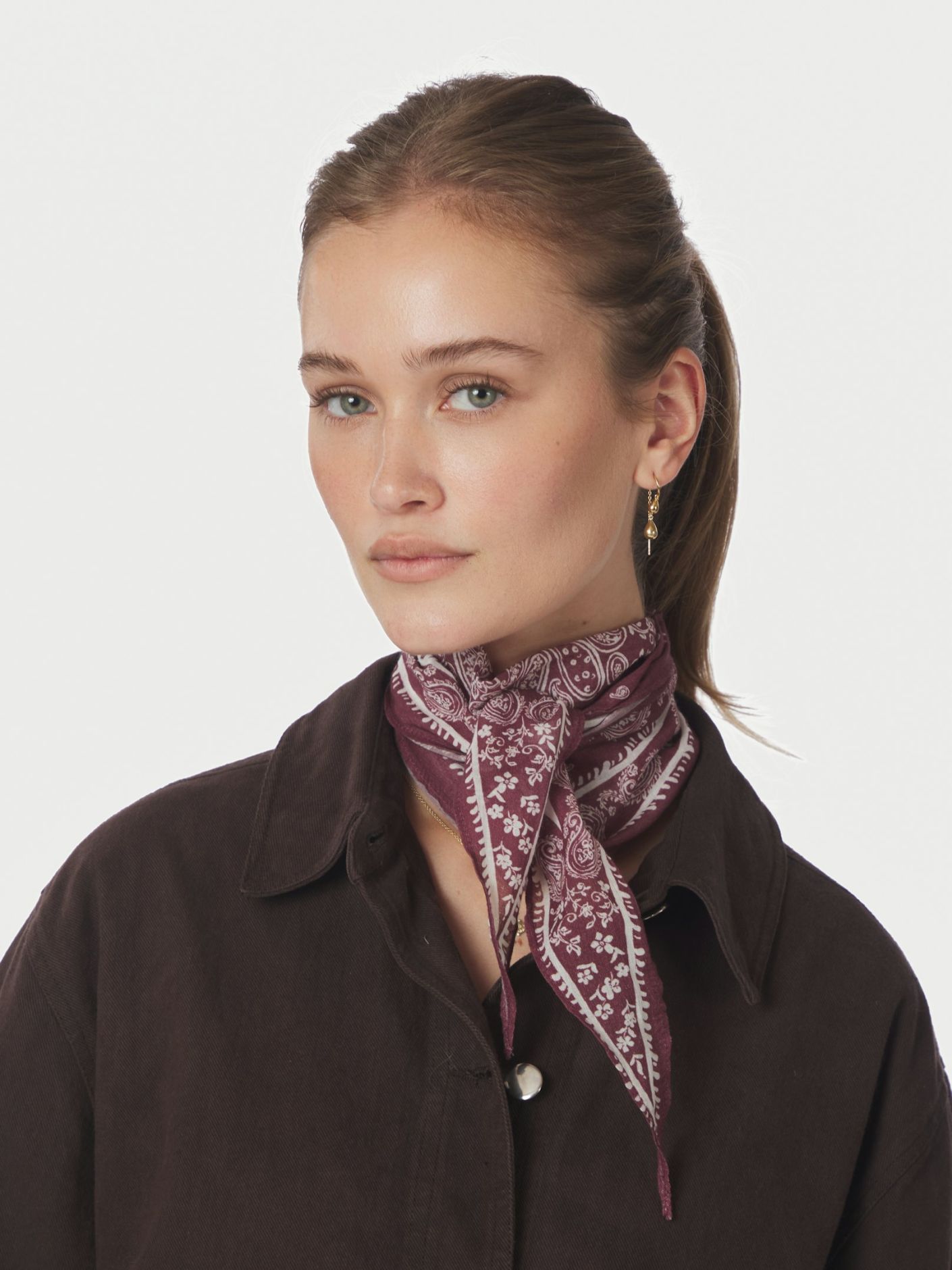 Kinessa Paisley Scarf Dark Rose - Burgundy