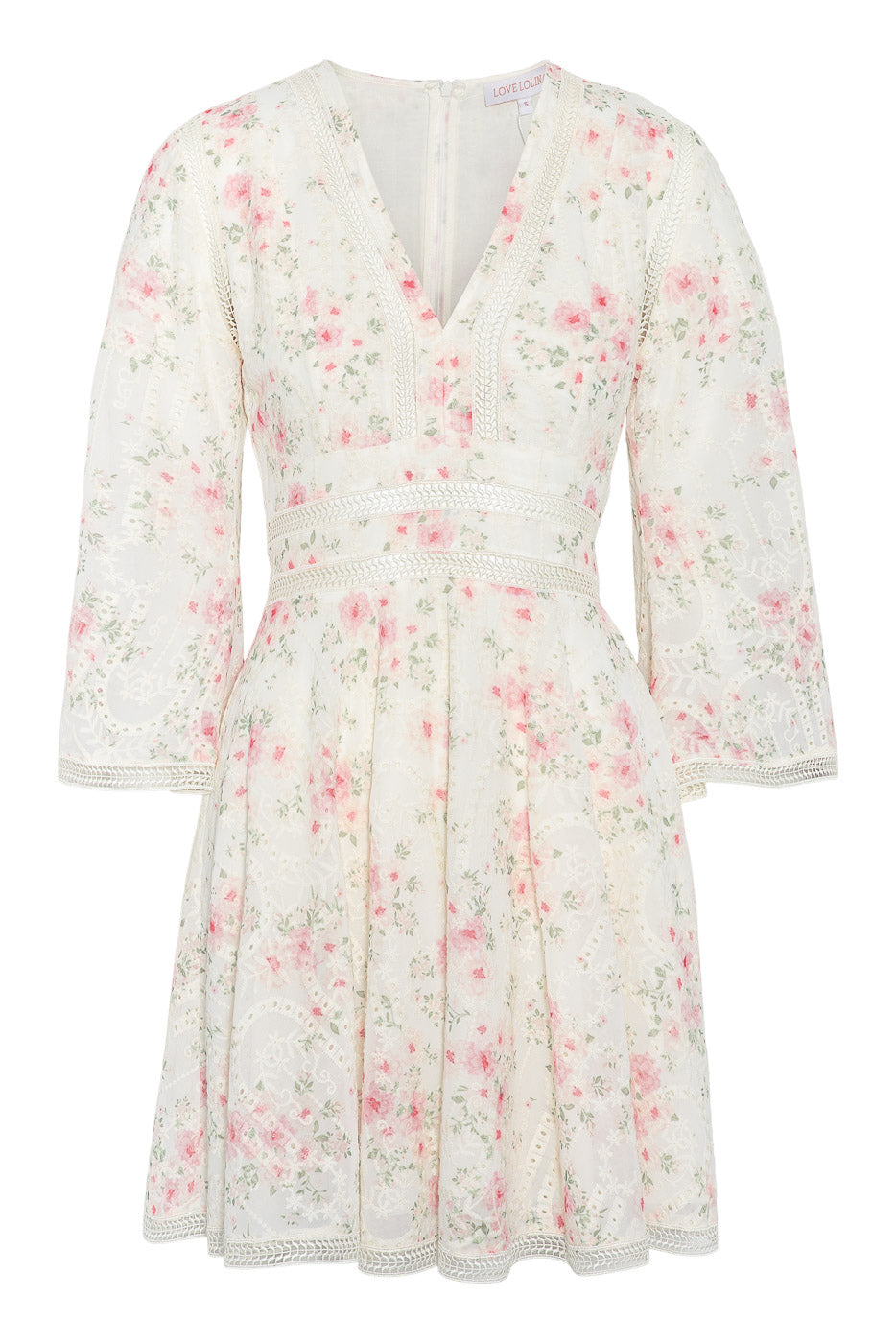 Millie Mini Dress Rose Reverie - Cream