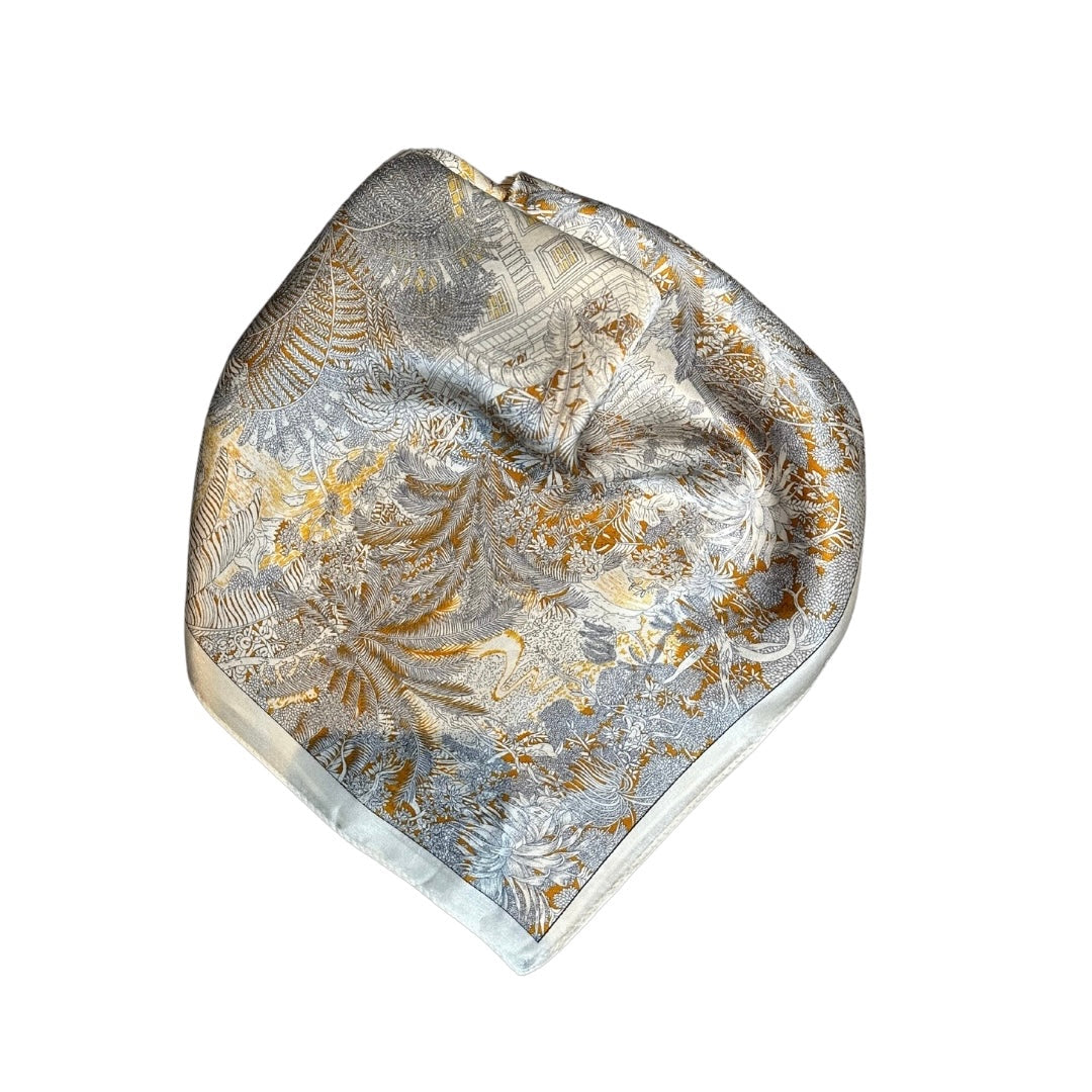 Silk Scarf 53x53 Light Beige/Gold - Beige