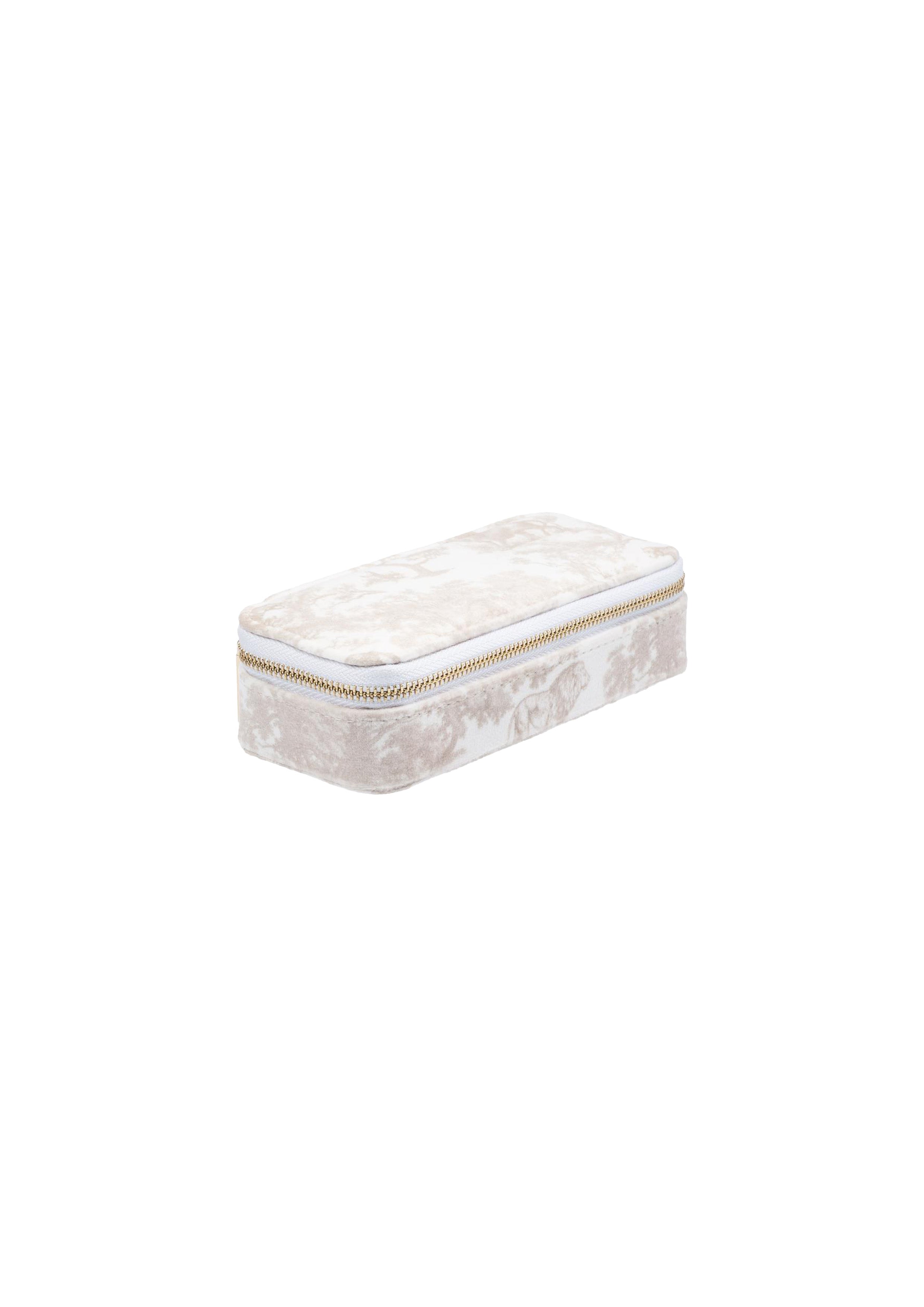 Velvet Jewellery Box Mini Sand Savannah Pattern - Beige