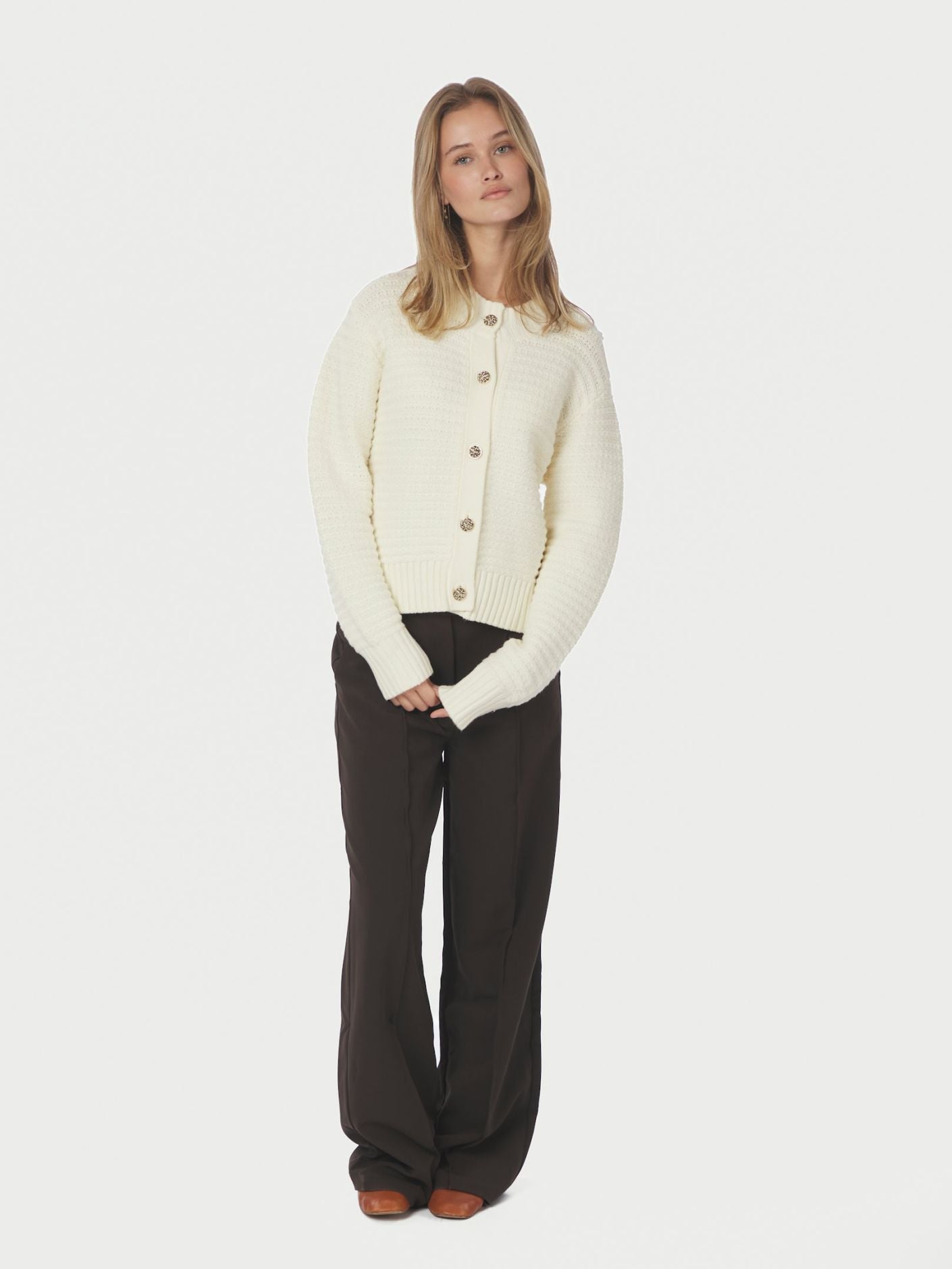 Kamilli Knit Cardigan Creme - Cream