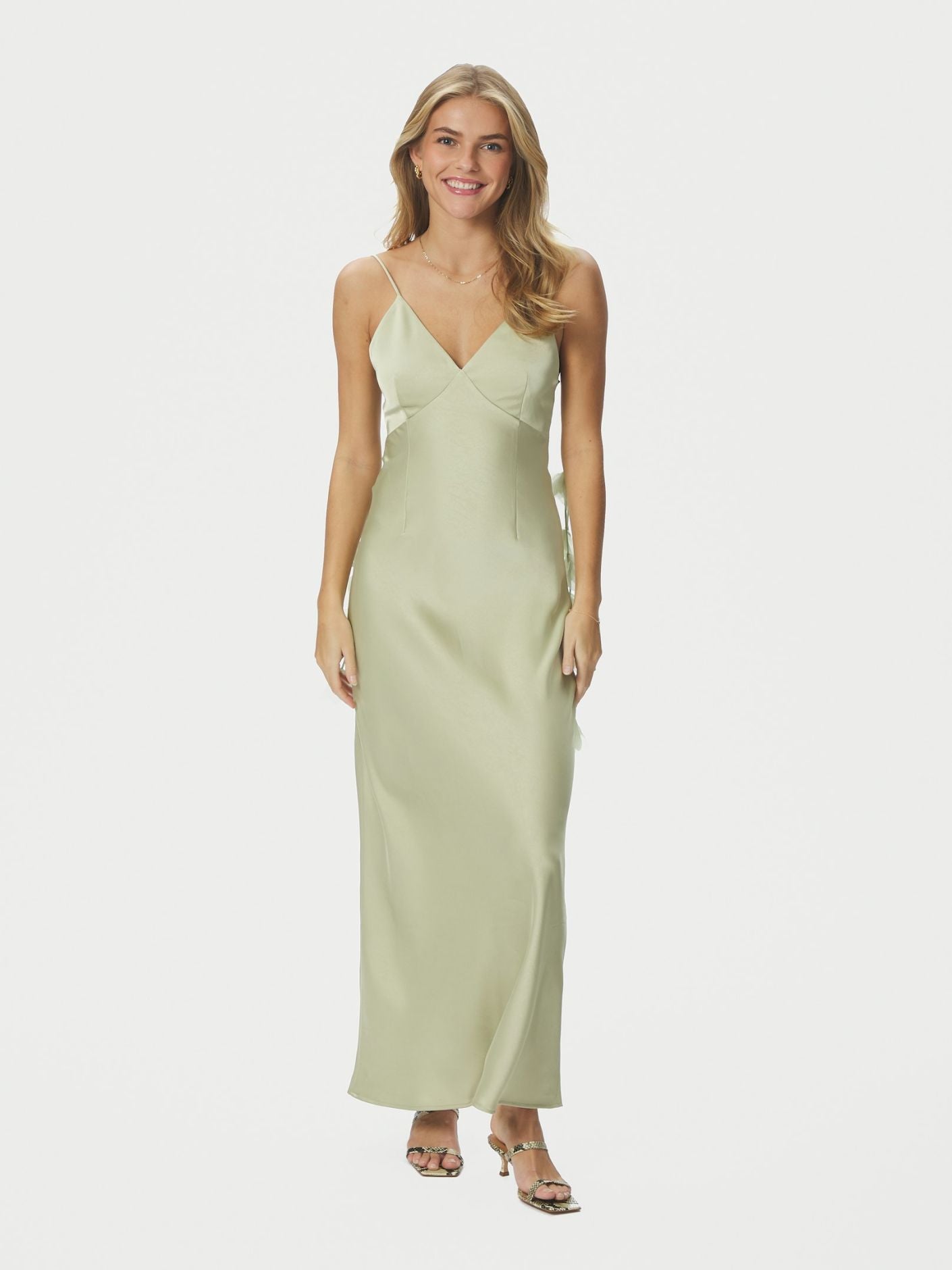 Colly Heavy Sateen Dress Mint Green - Sage