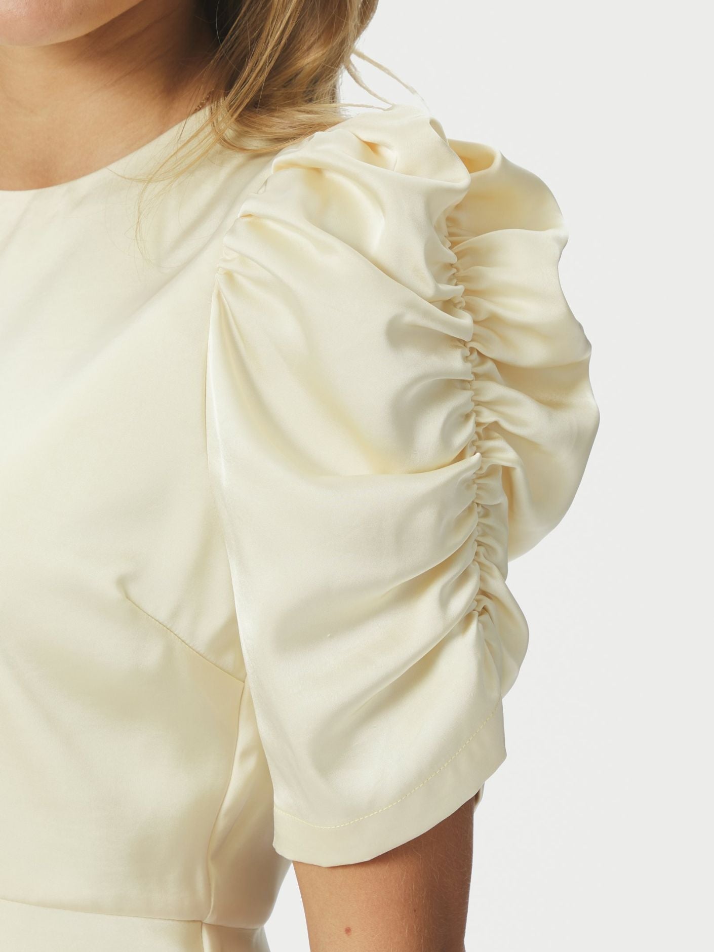 Benua Heavy Sateen Blouse Light Yellow - Cream