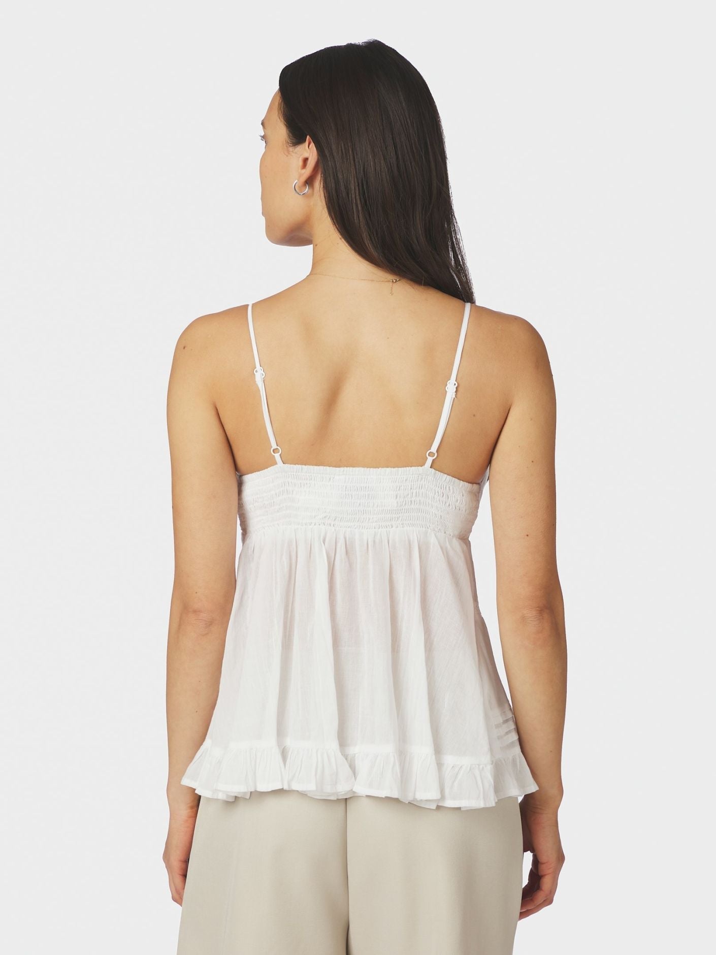 Elvena S Voile Top White - White