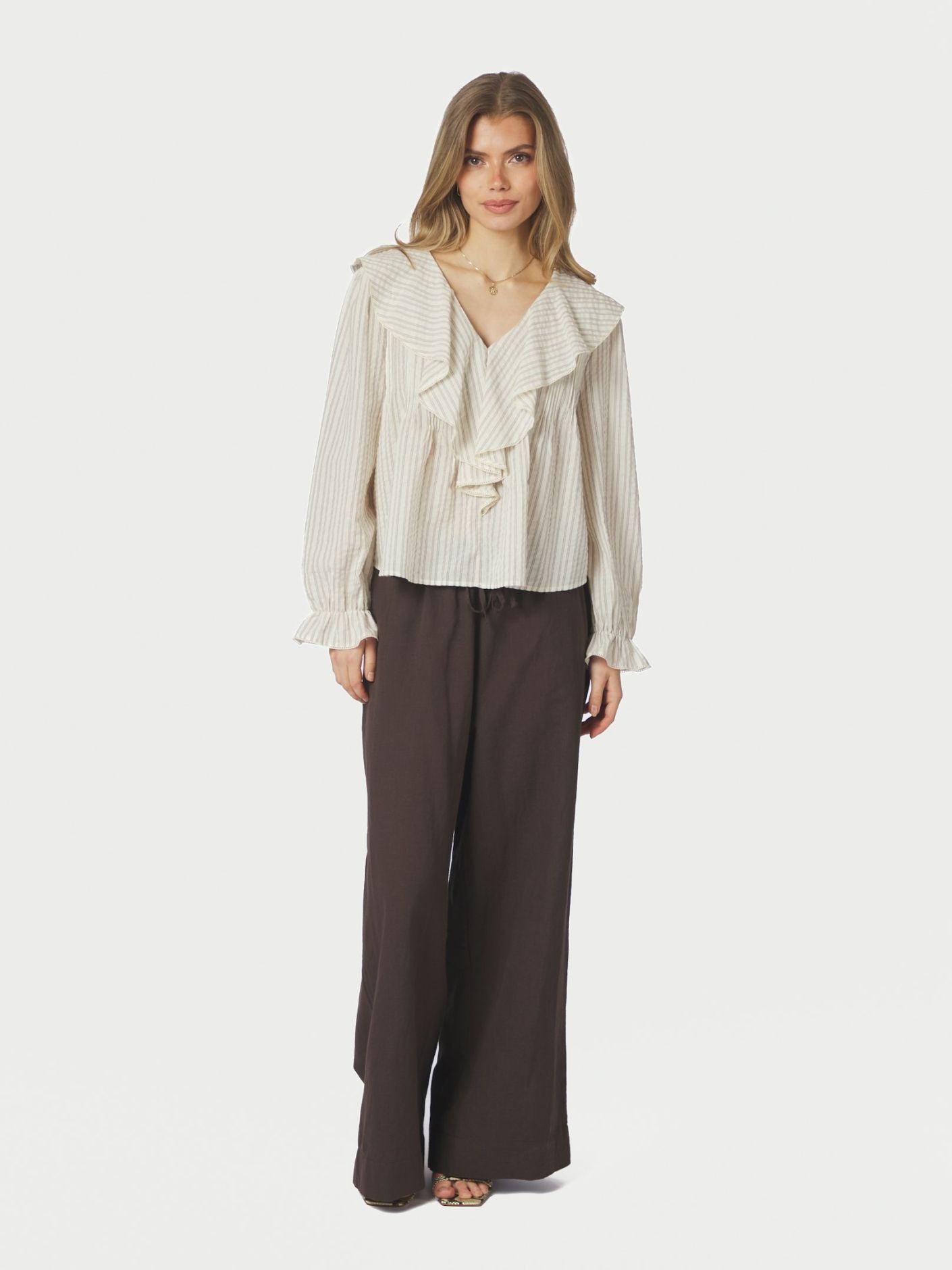 Heifa Linen Pants Dark Brown - Chocolate
