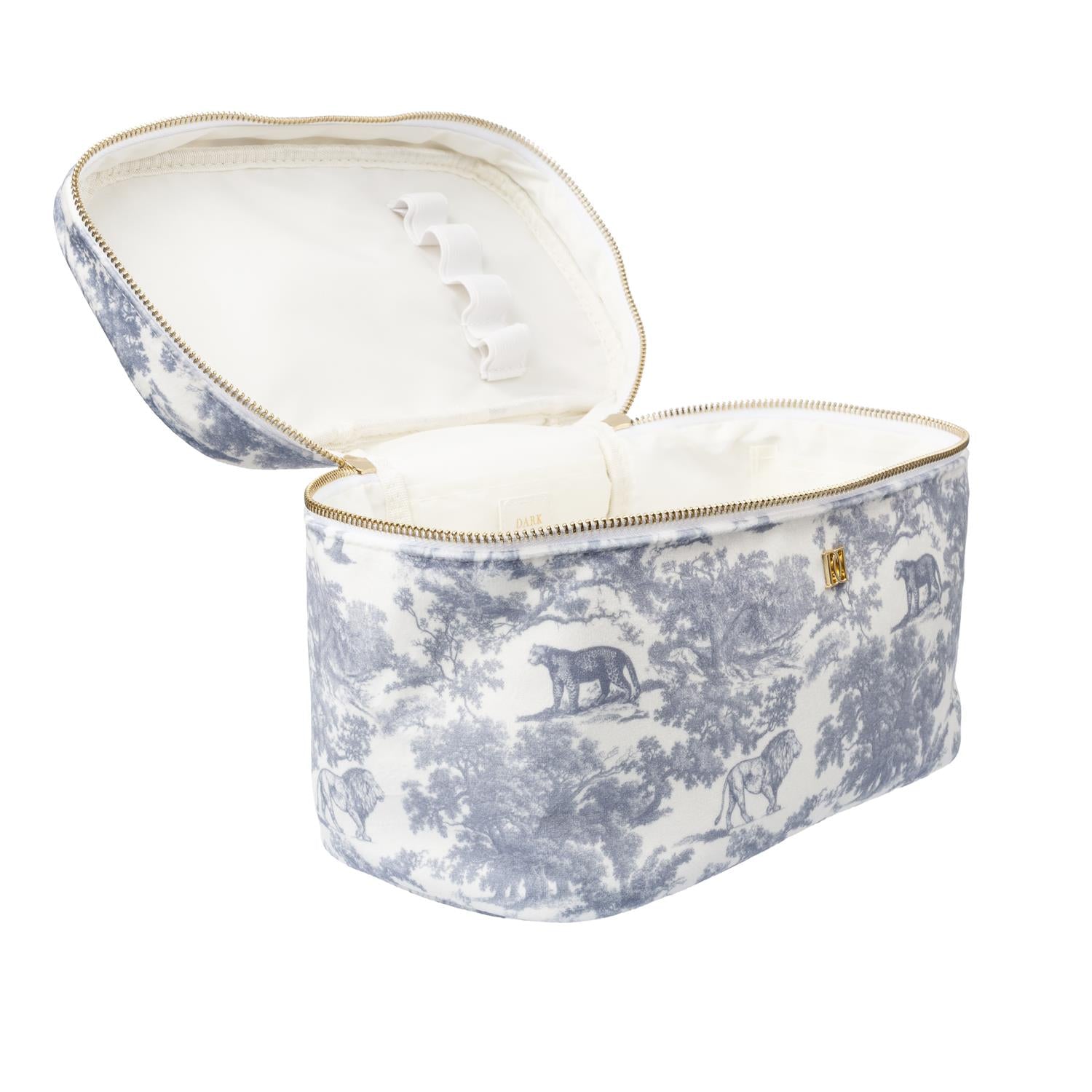 Velvet Vanity Bag Large County Blue Savannah Pattern - Sky Blue