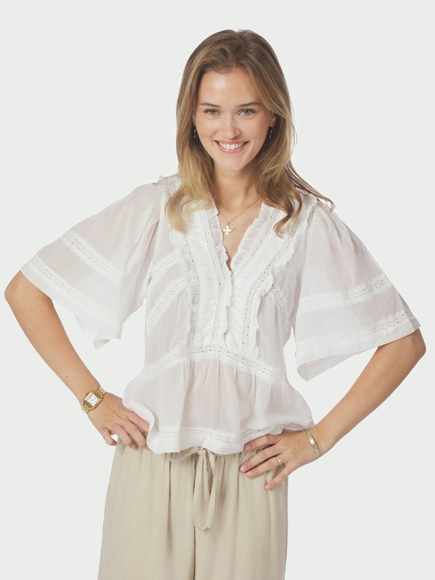 Evienne S Voile Top White - White
