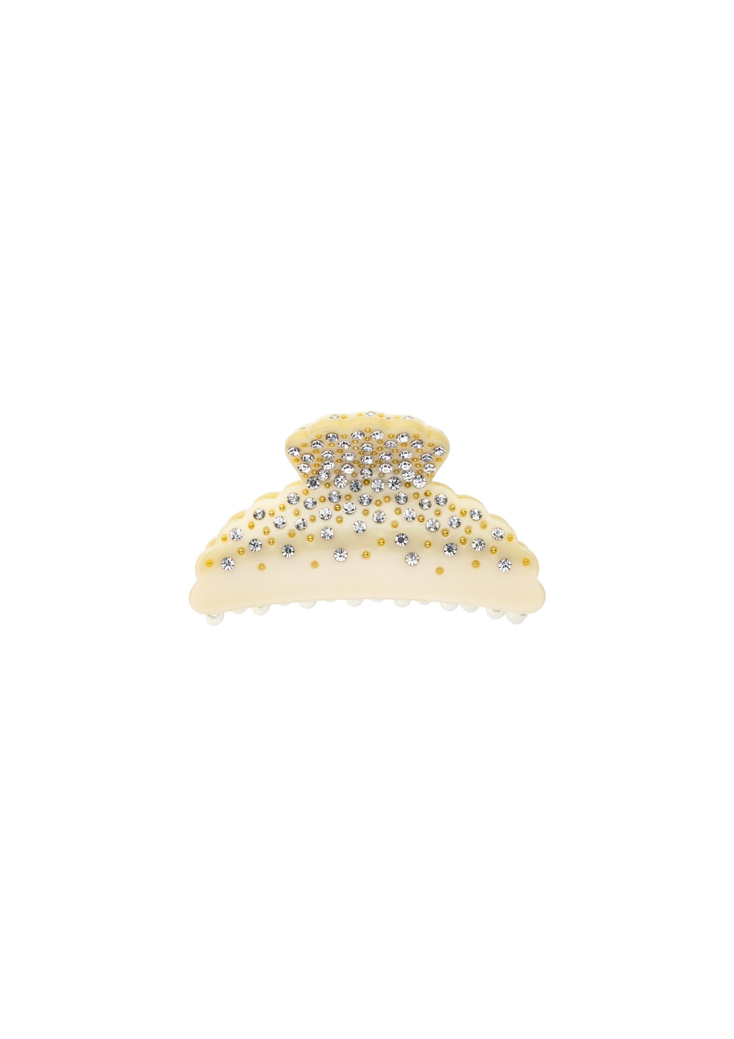 Crystal Hair Claw Large Pale Yellow - Cream