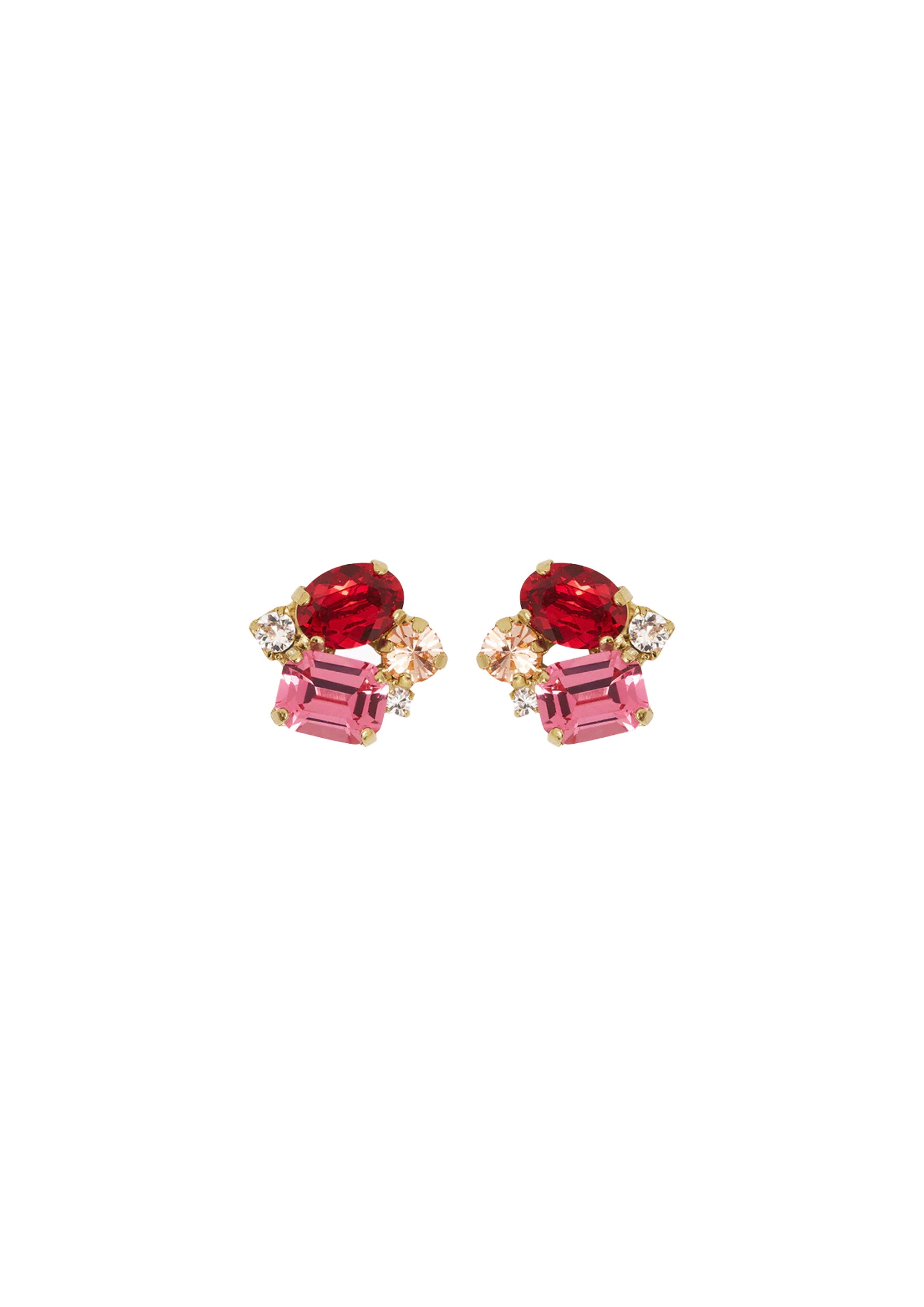 Petite Carolina Earrings Gold Scarlet Combo - Gold
