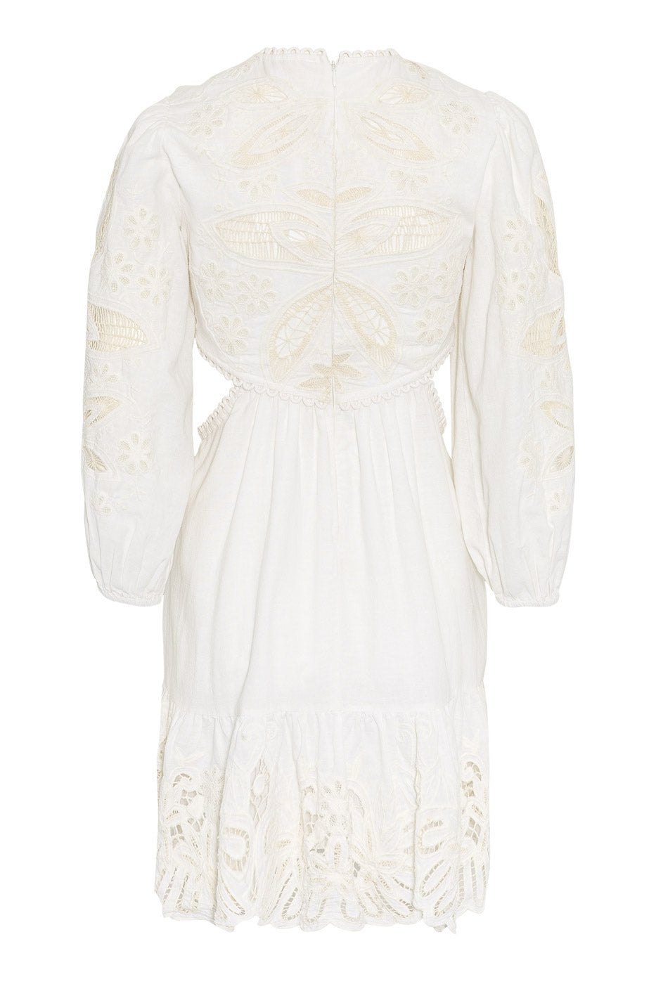 Arden Mini Dress White with Embroidery - White