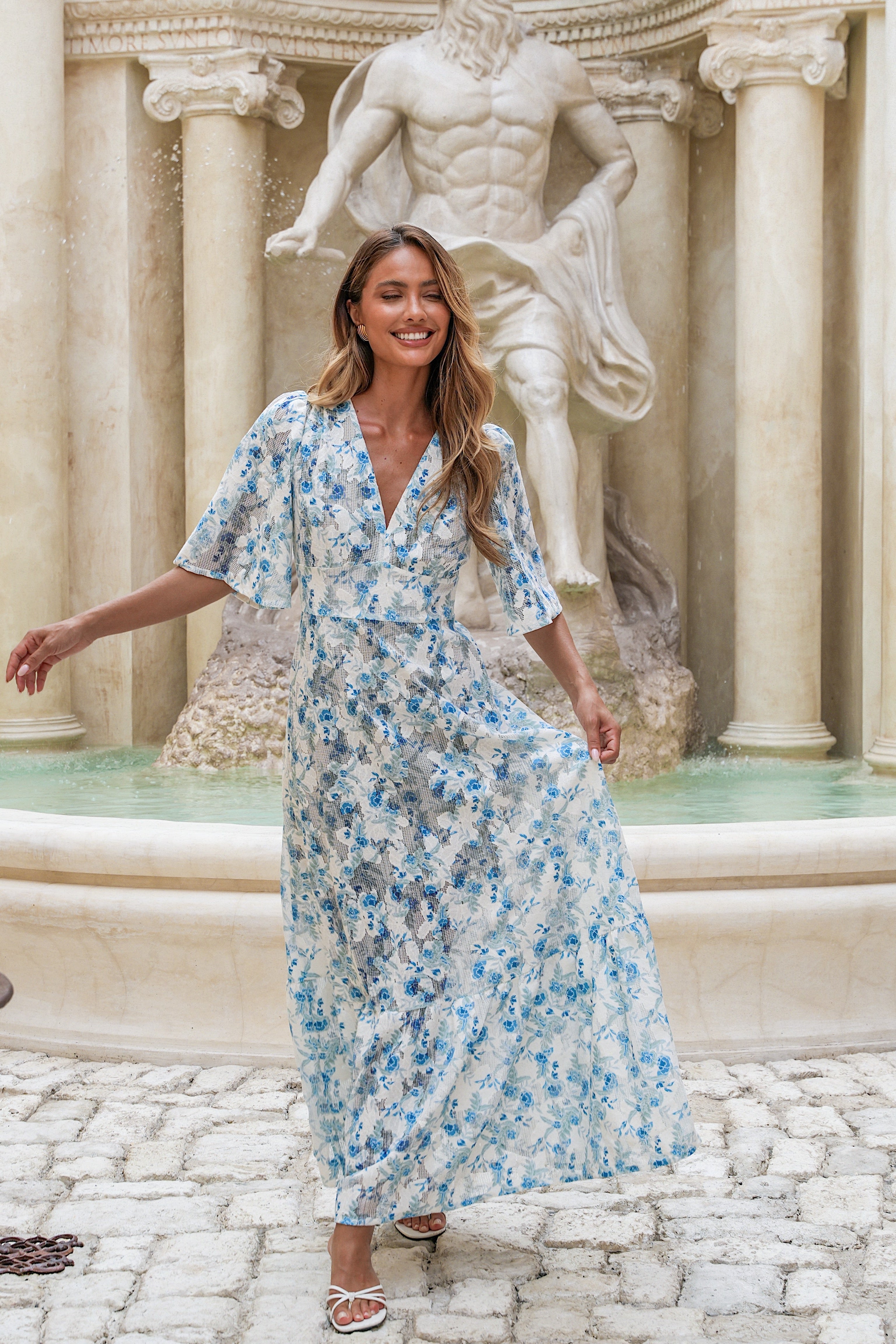 Celina Maxi Dress Blue Whisper - Sky Blue