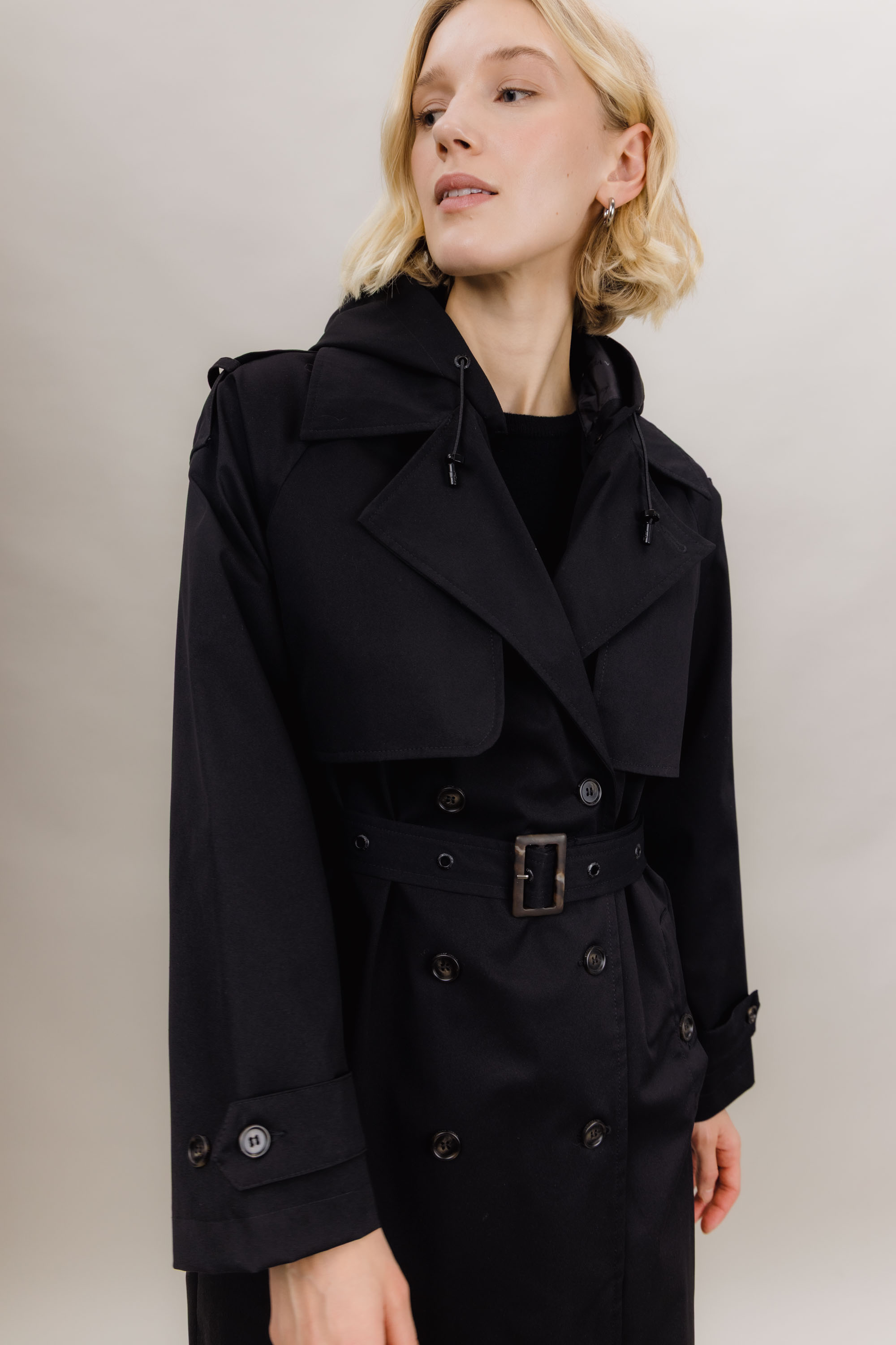 Fadoura Trench Coat - Black