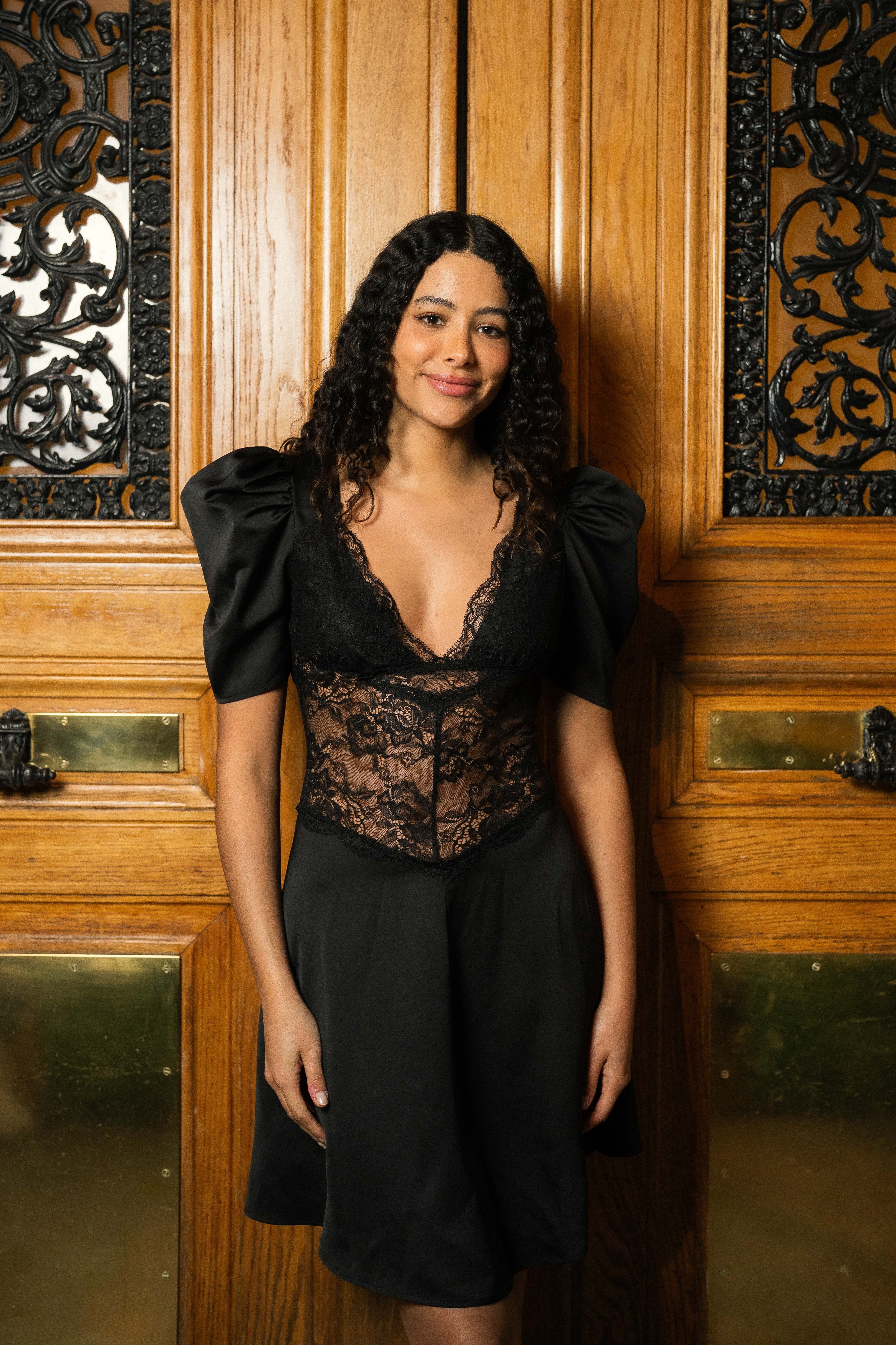 Francis Lace Mini Dress Black - Black
