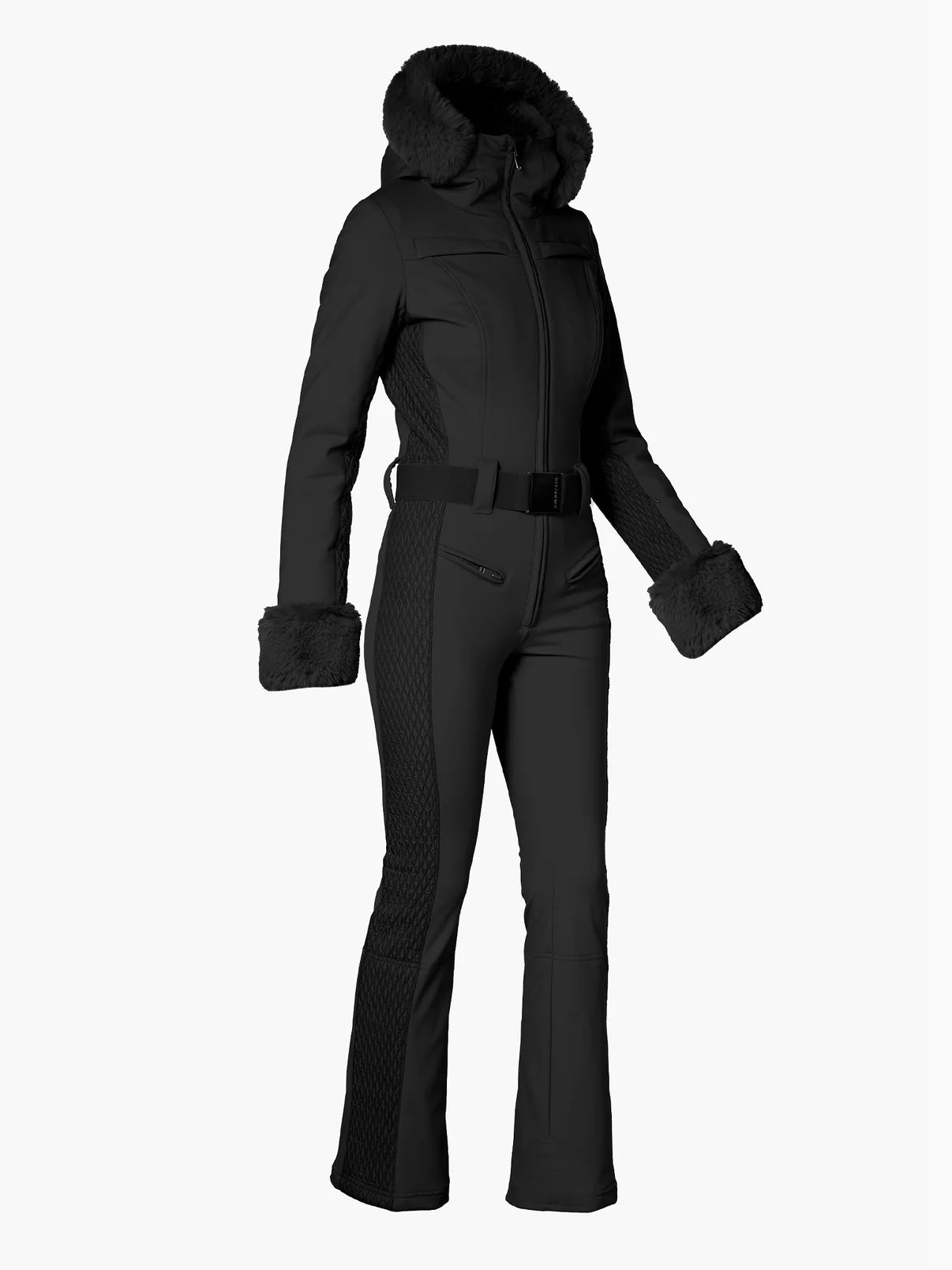 Angele Faux Border Ski Suit Black - Black