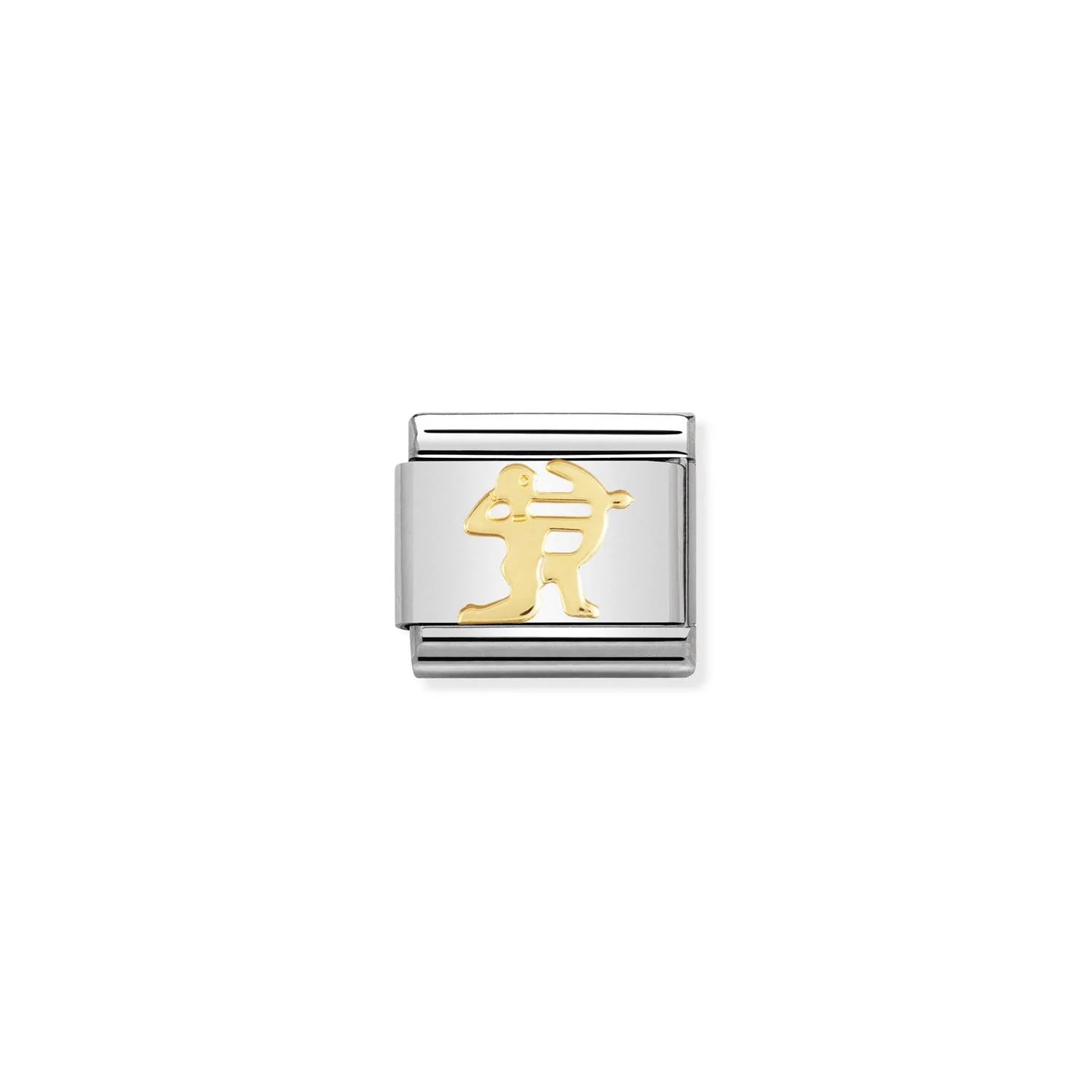 Zodiac Sagittarius Gold Link Charm - Silver