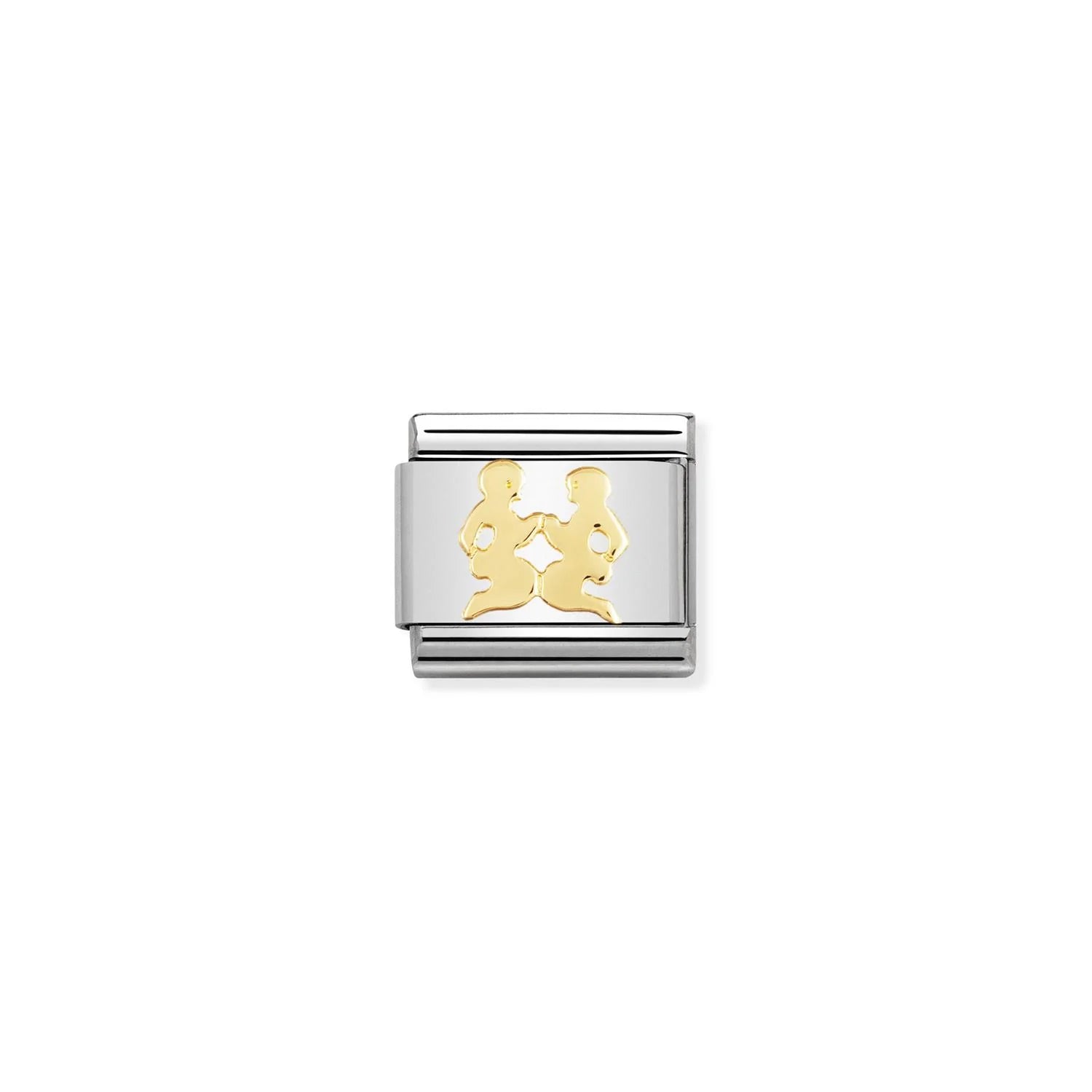 Zodiac Gemini Gold Link Charm - Silver