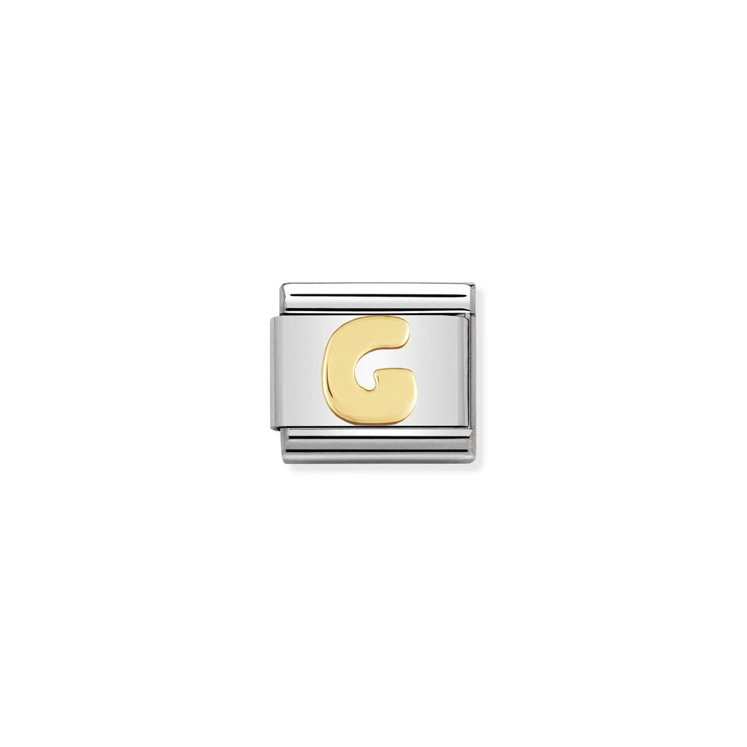 Letter G Gold Link Charm - Silver