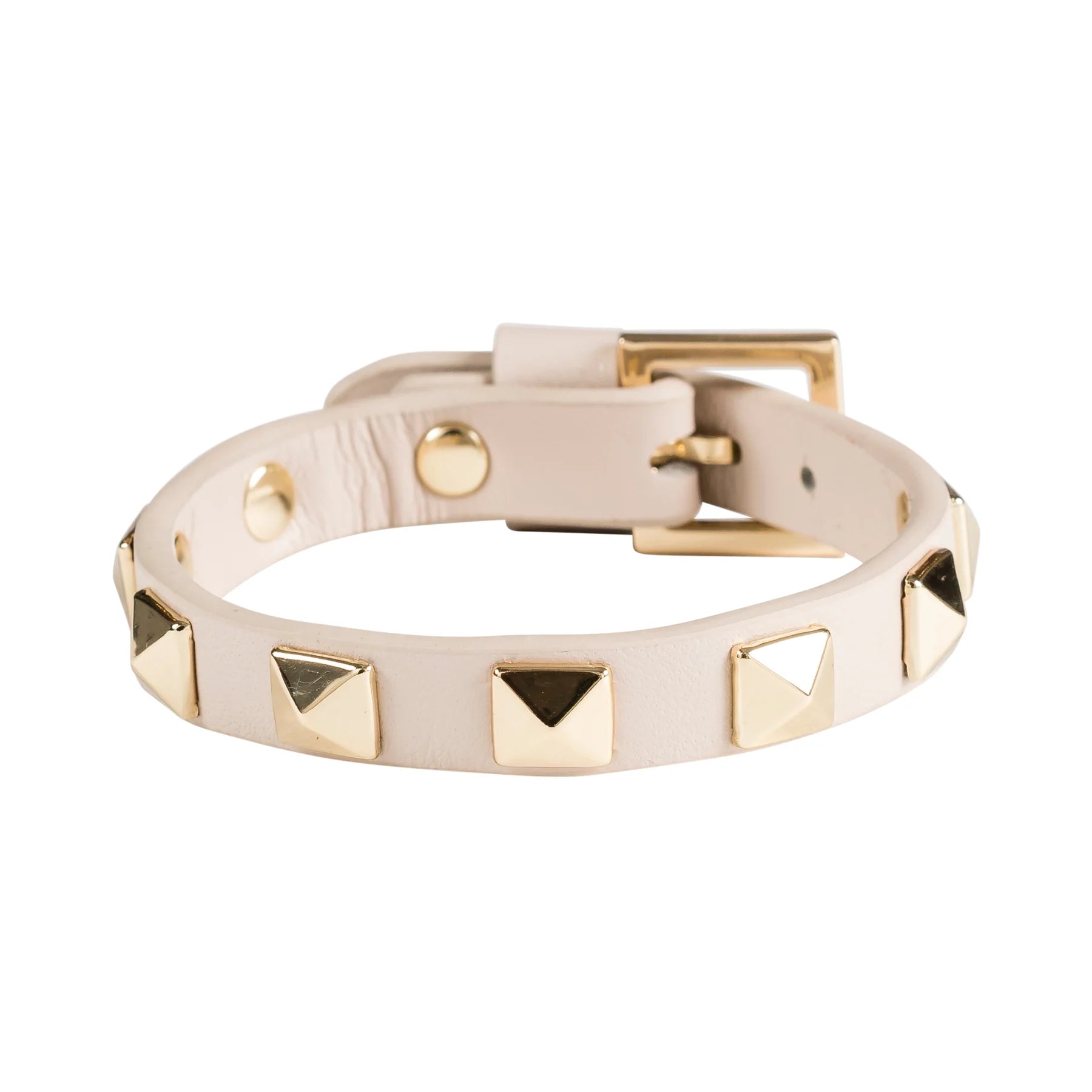 Leather Stud Bracelet Sand - Beige