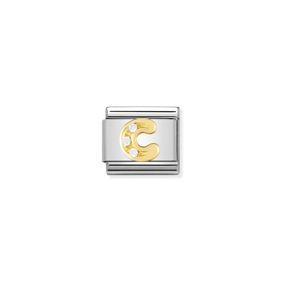 Cubic Zirconia Letter C Gold - Gold