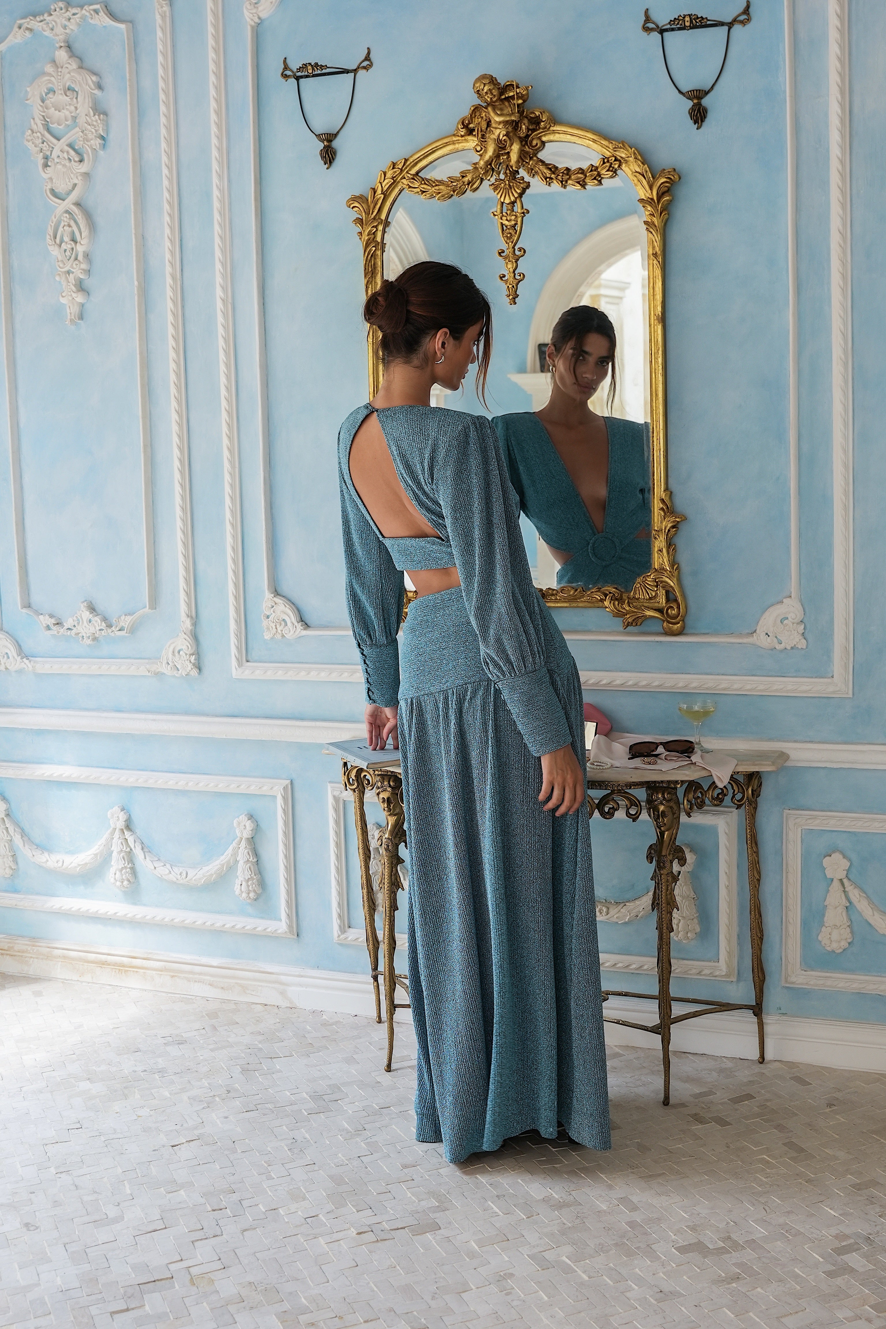 Mable Maxi Dress Turquoise - Teal