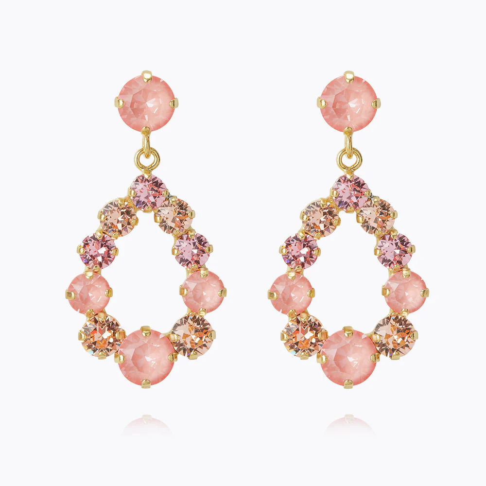 Mini Delia Earrings Gold Flamingo Combo - Pink