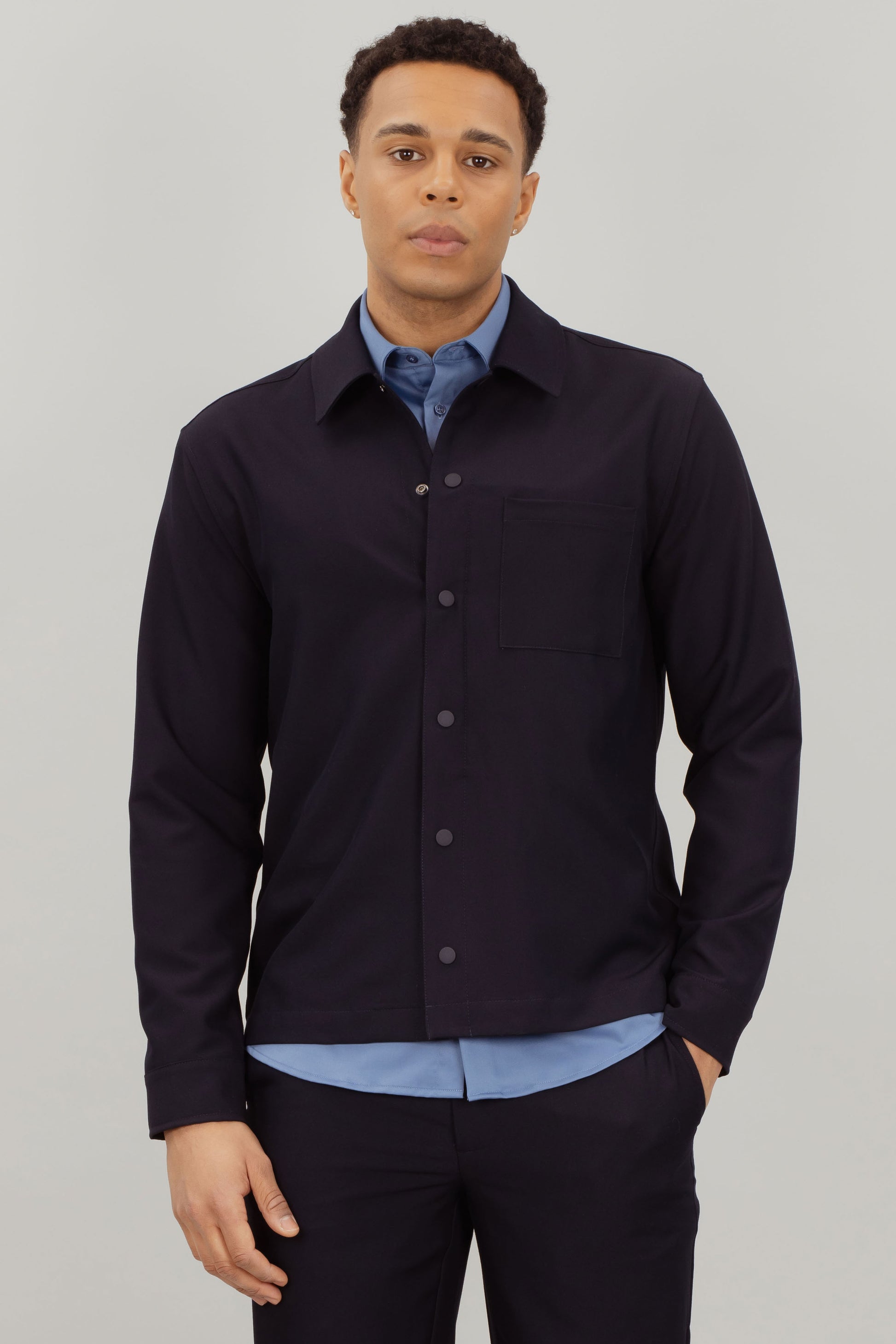 Samuel LS shirt jacket - Navy