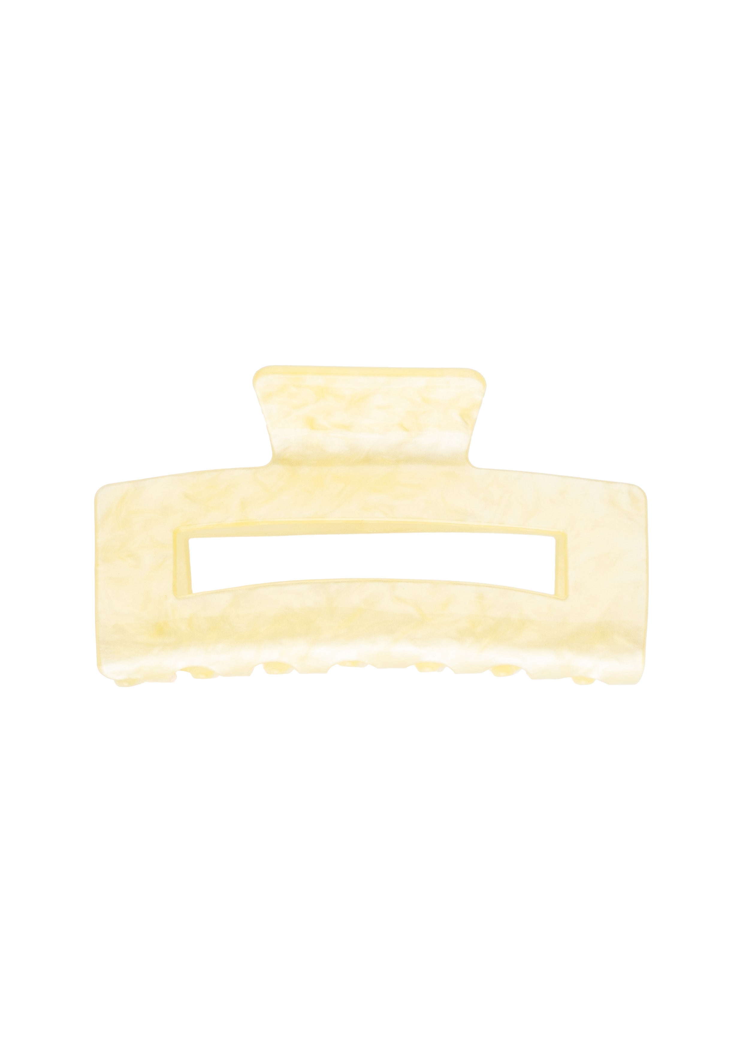 Square Hair Claw Large Pale Yellow - Cream