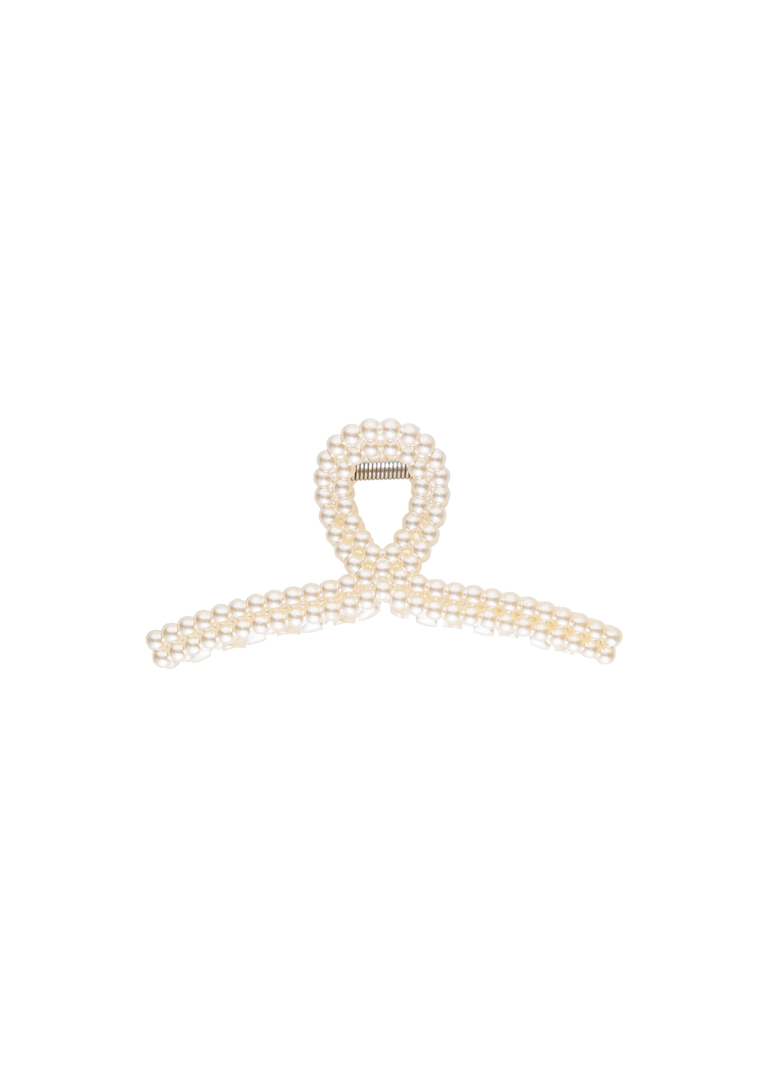 Pearl Hair Claw Looped - White