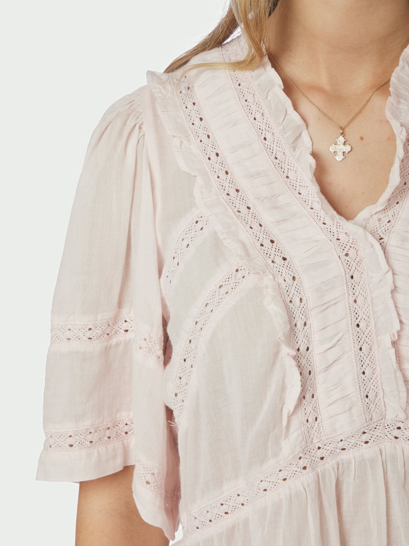 Evienne S Voile Top Light Pink - Pink
