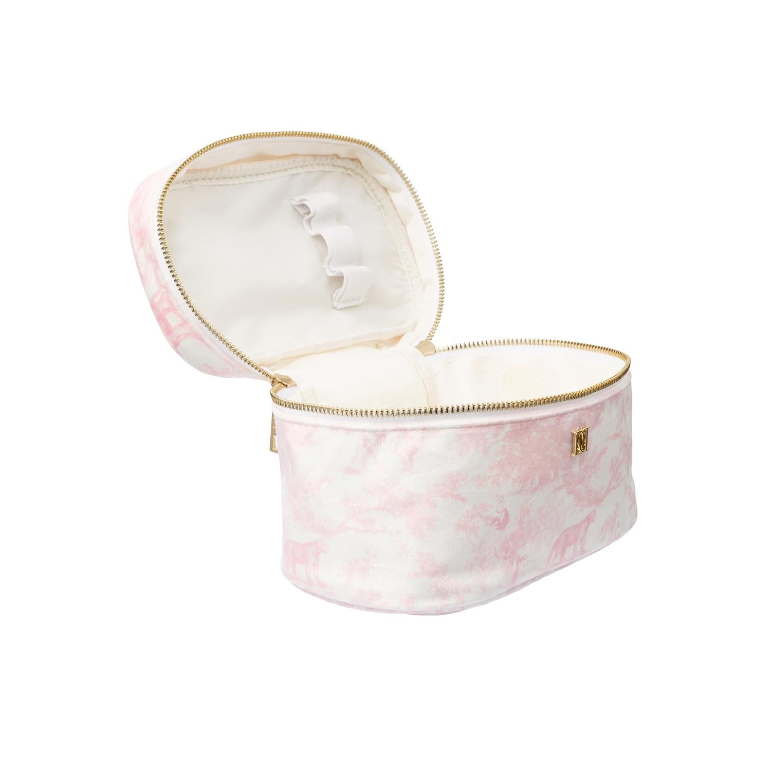 Velvet Vanity Bag Small Cotton Candy Savannah Pattern - Pink