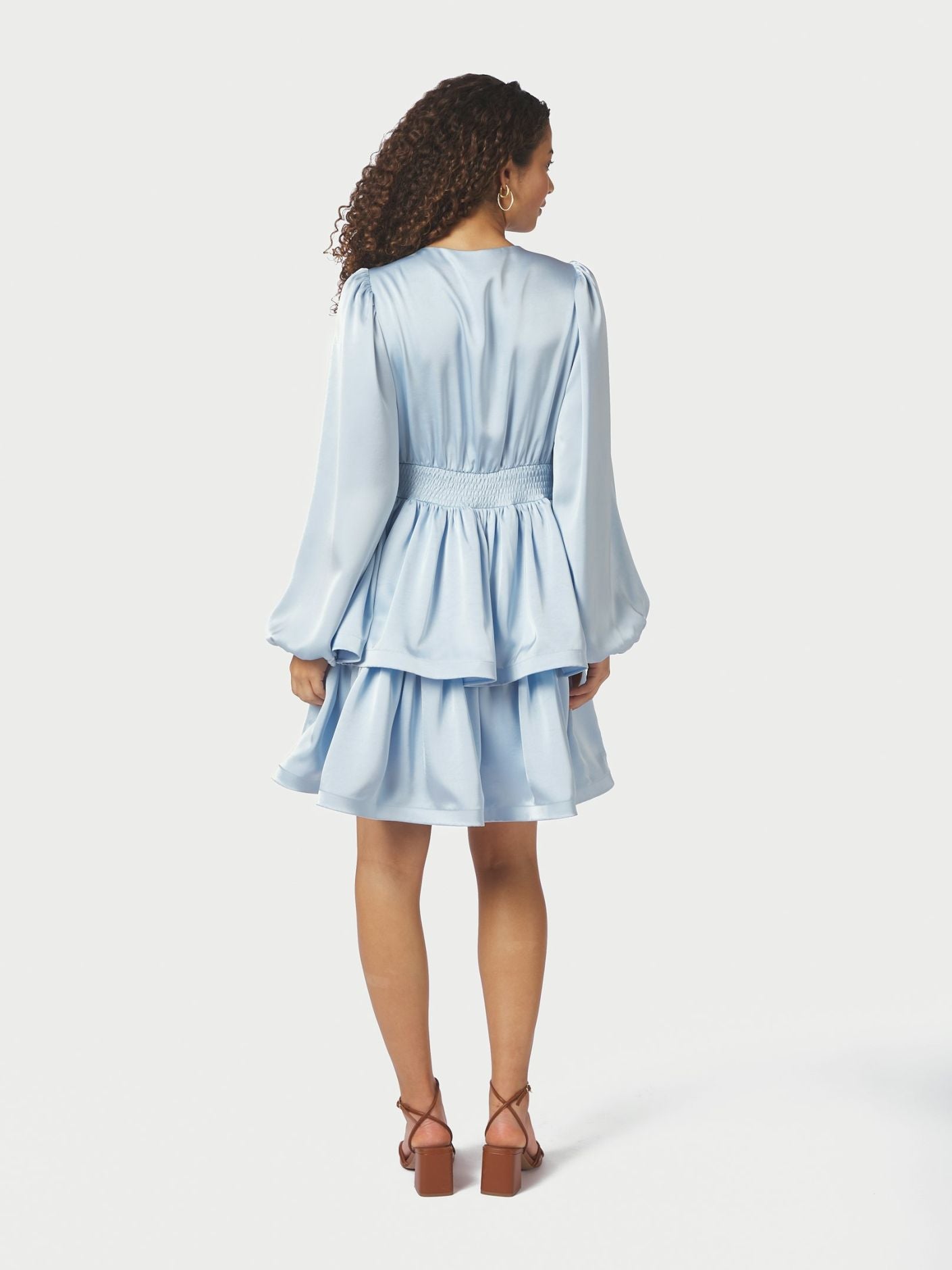 Rivana Heavy Sateen Dress Light Blue - Sky Blue