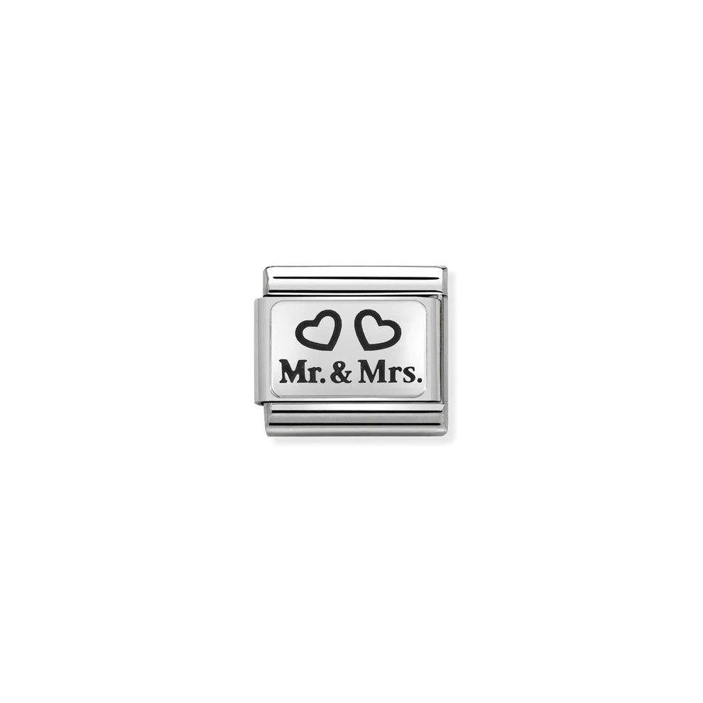 Mr. & Mrs. Silver Link Charm - Silver