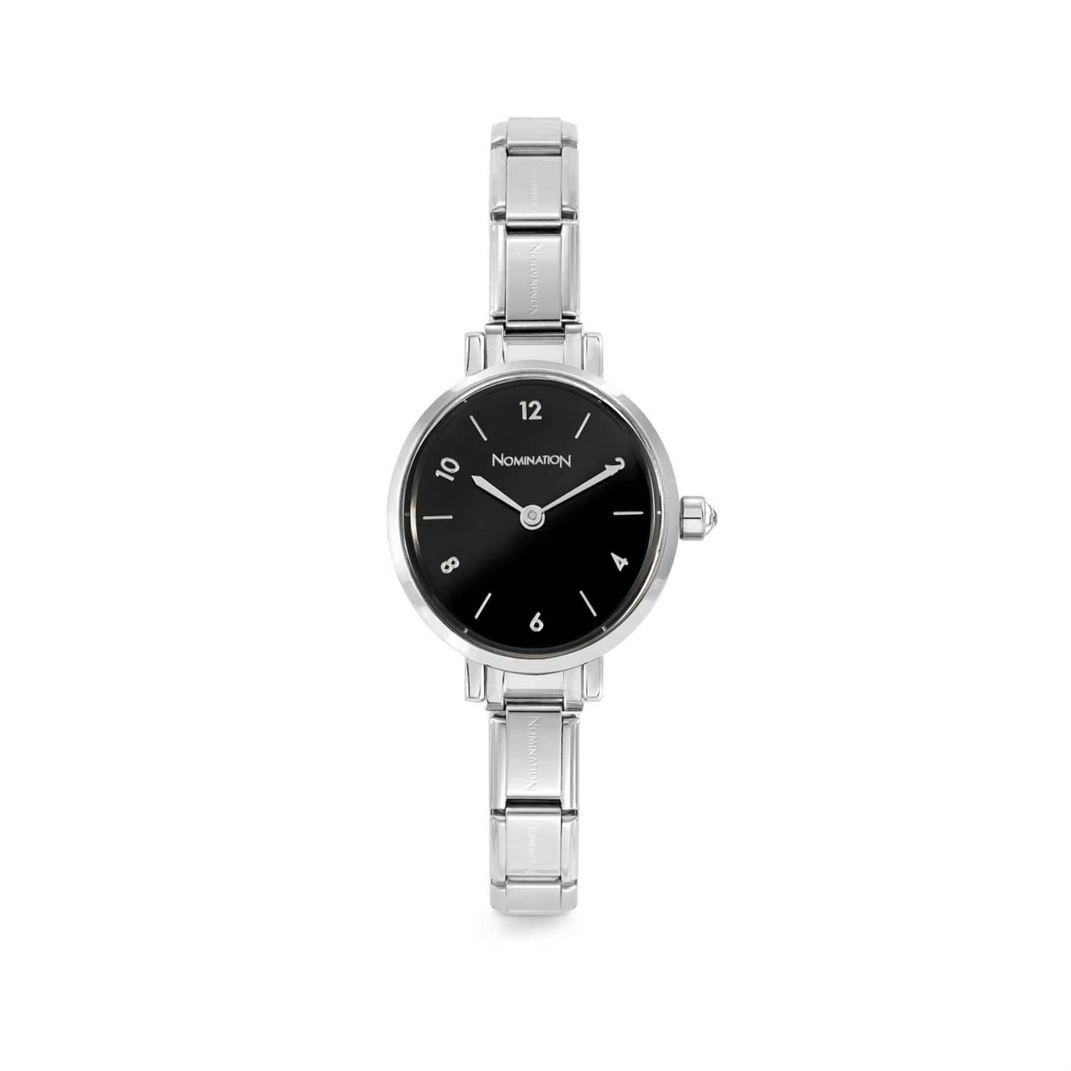 Paris Watch Oval with Cubic Zirconia Black - Black