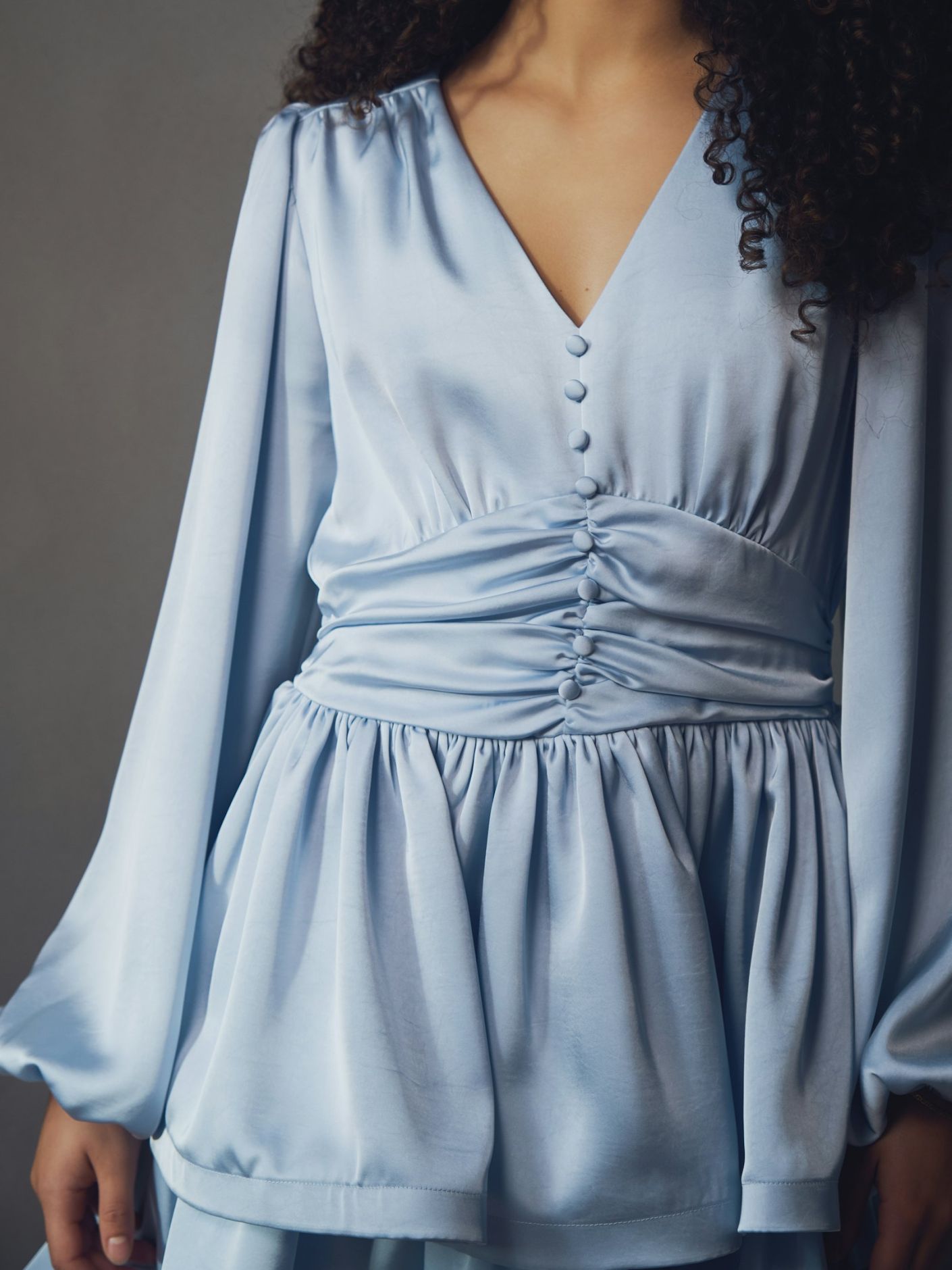 Rivana Heavy Sateen Dress Light Blue - Sky Blue