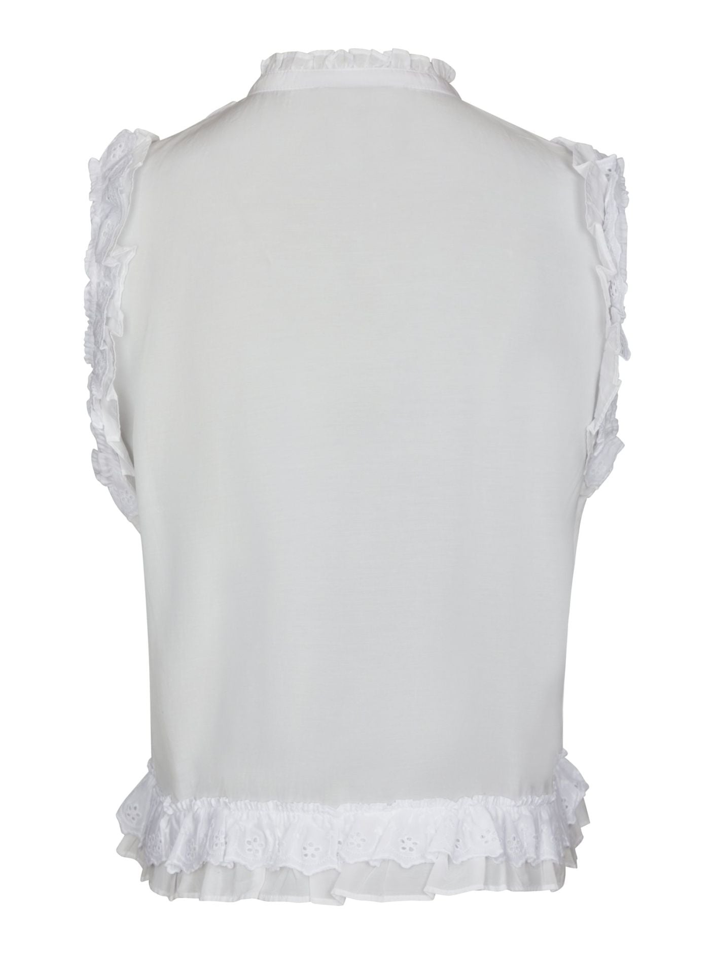 Celia ruffle top white - White