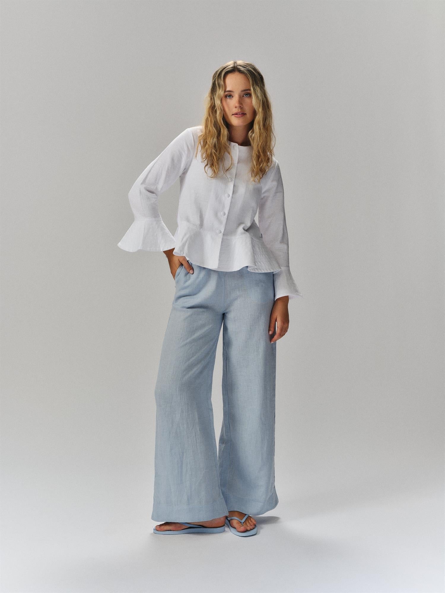 Maren Linen Jacket White - White