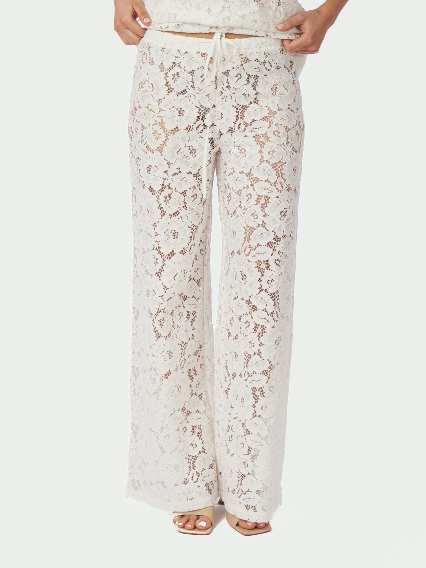 Kelans Lace Pants Off White - Off-White